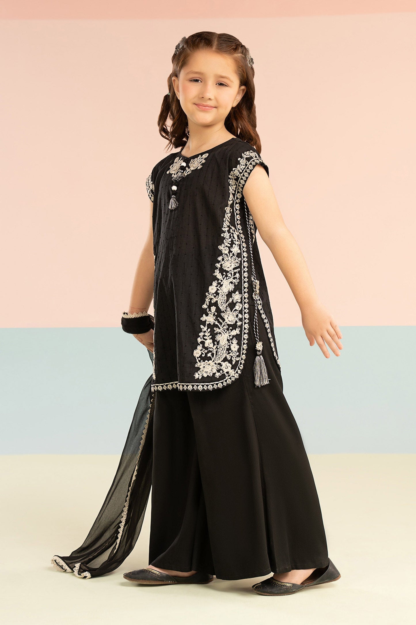3 Piece Embroidered Brochia Jacquard Suit