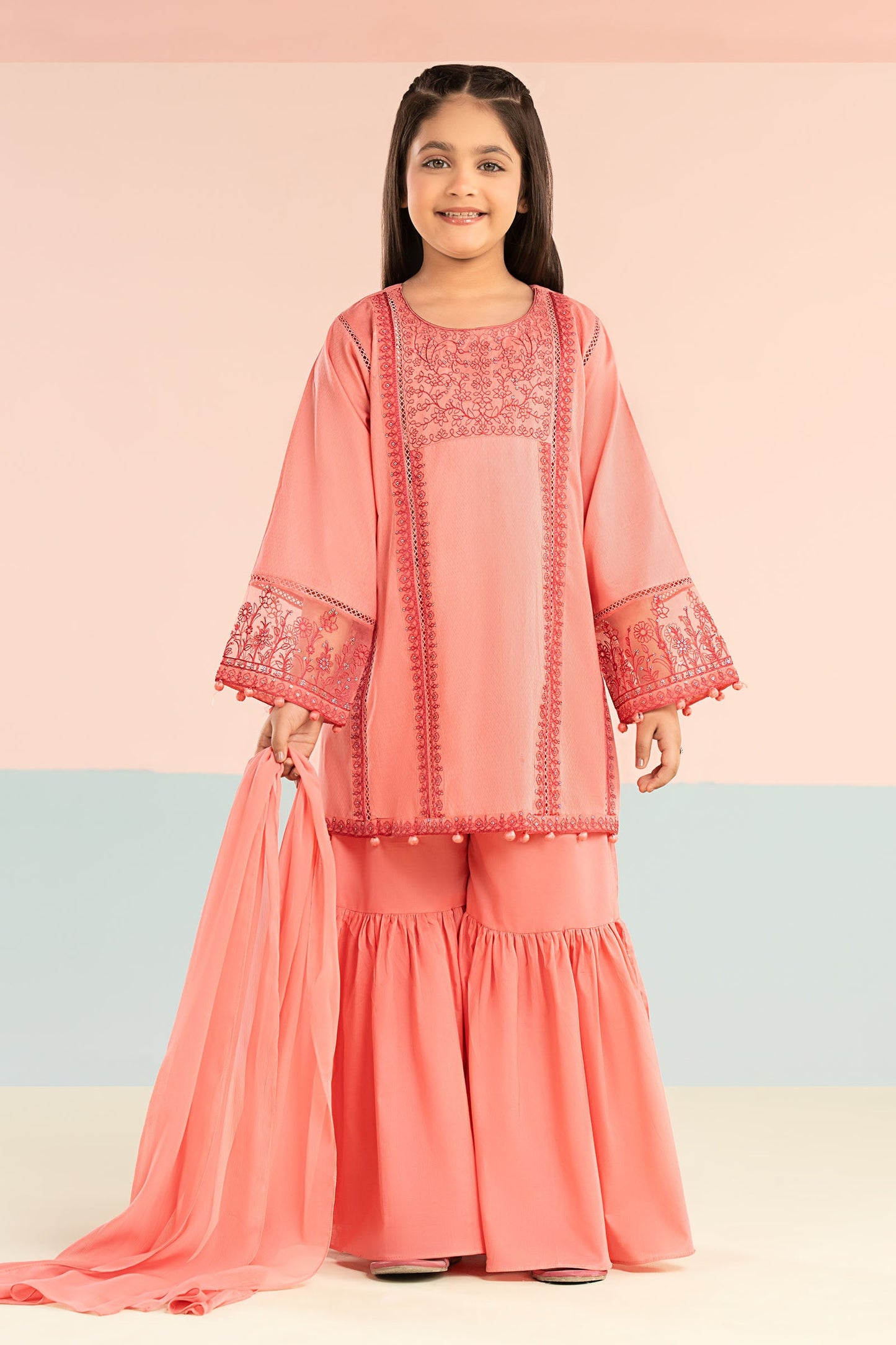 3 Piece Embroidered Dobby Lawn Suit