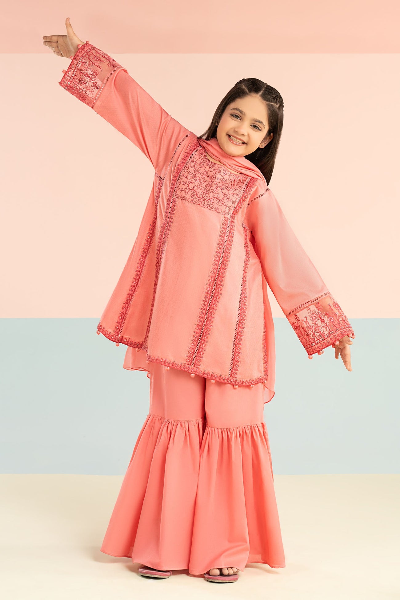 3 Piece Embroidered Dobby Lawn Suit