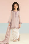 3 Piece Embroidered Striped Lurex Yarn Dyed Suit