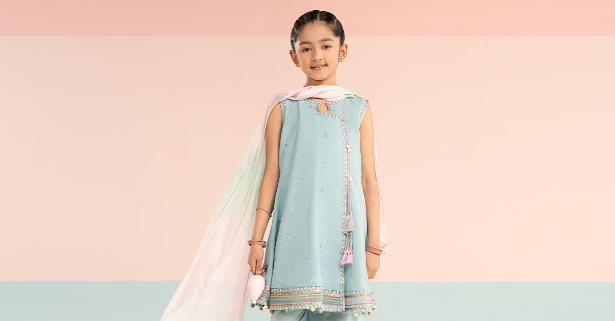 3 Piece Embroidered Paper Cotton Suit