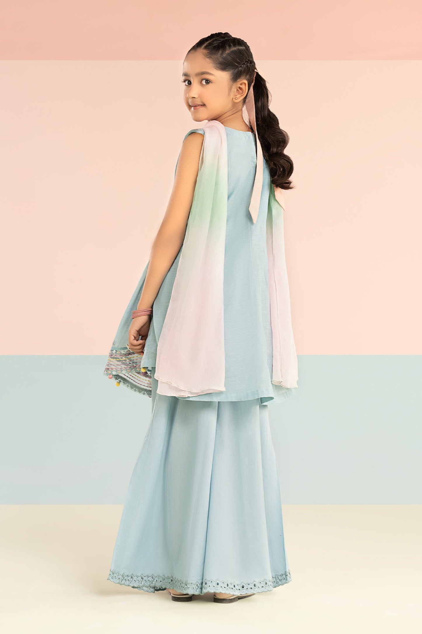 3 Piece Embroidered Paper Cotton Suit