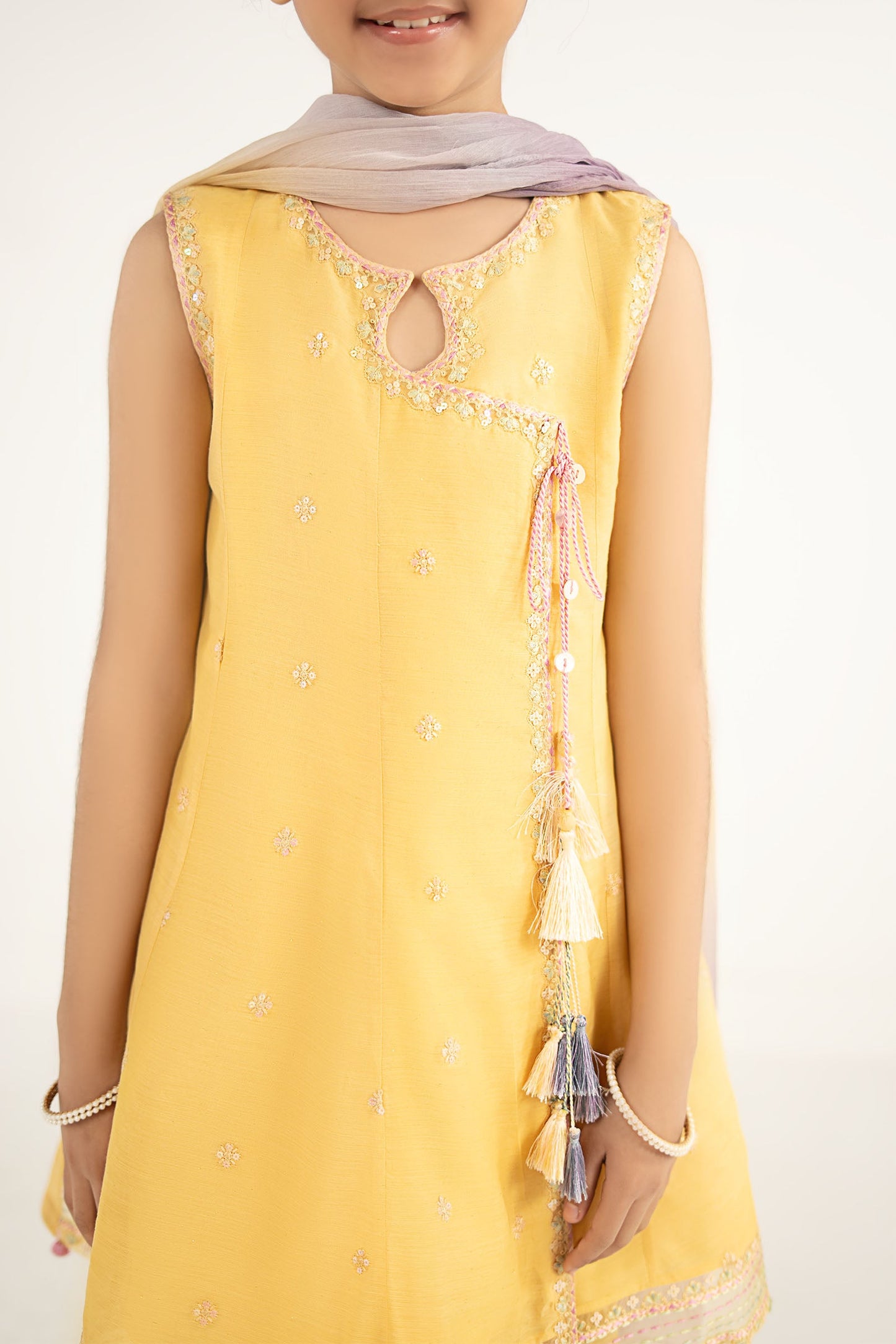 3 Piece Embroidered Paper Cotton Suit