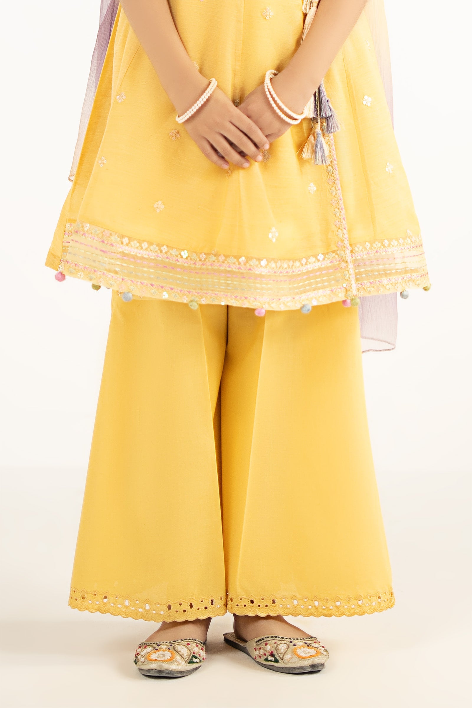 3 Piece Embroidered Paper Cotton Suit