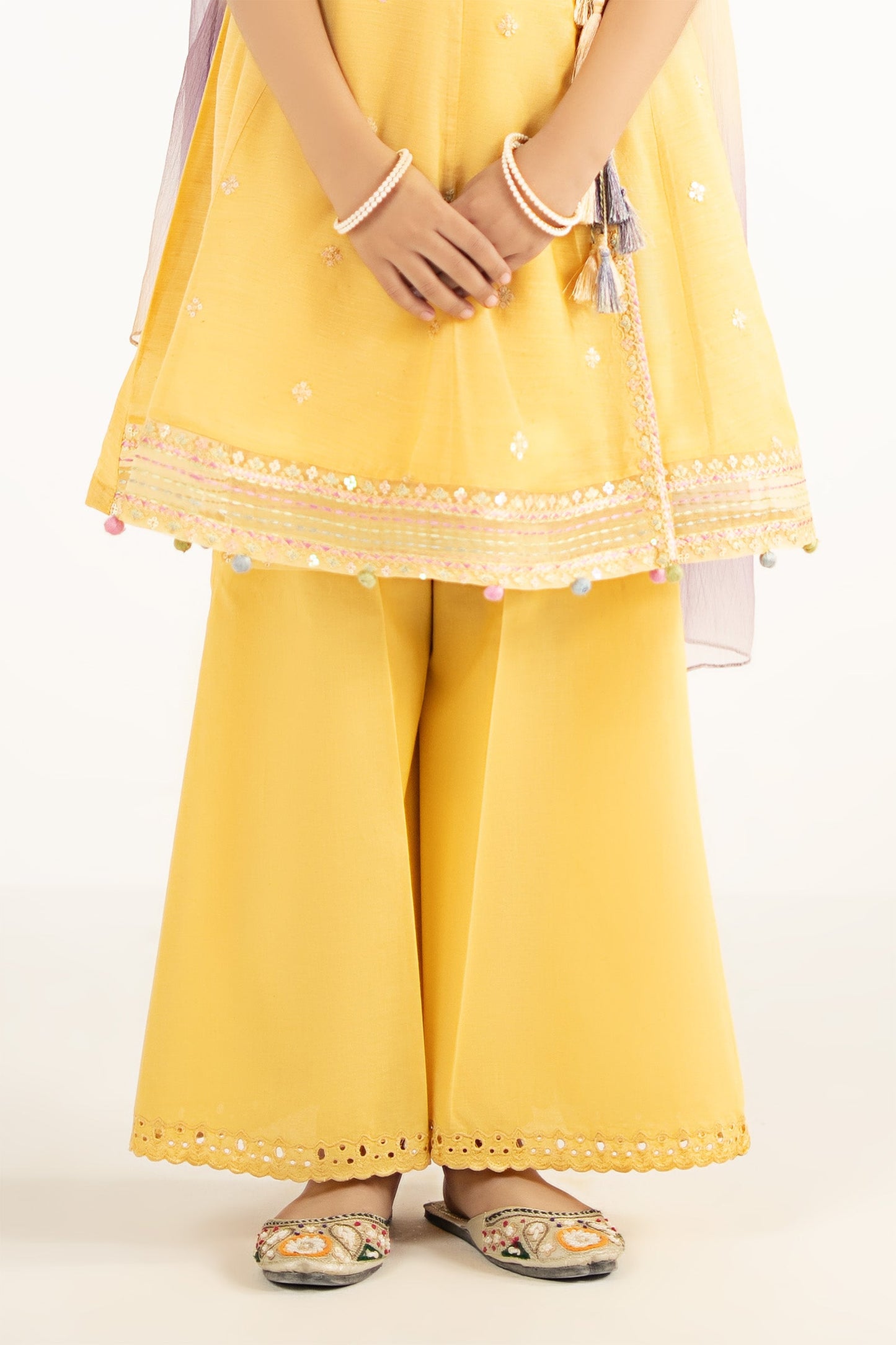 3 Piece Embroidered Paper Cotton Suit