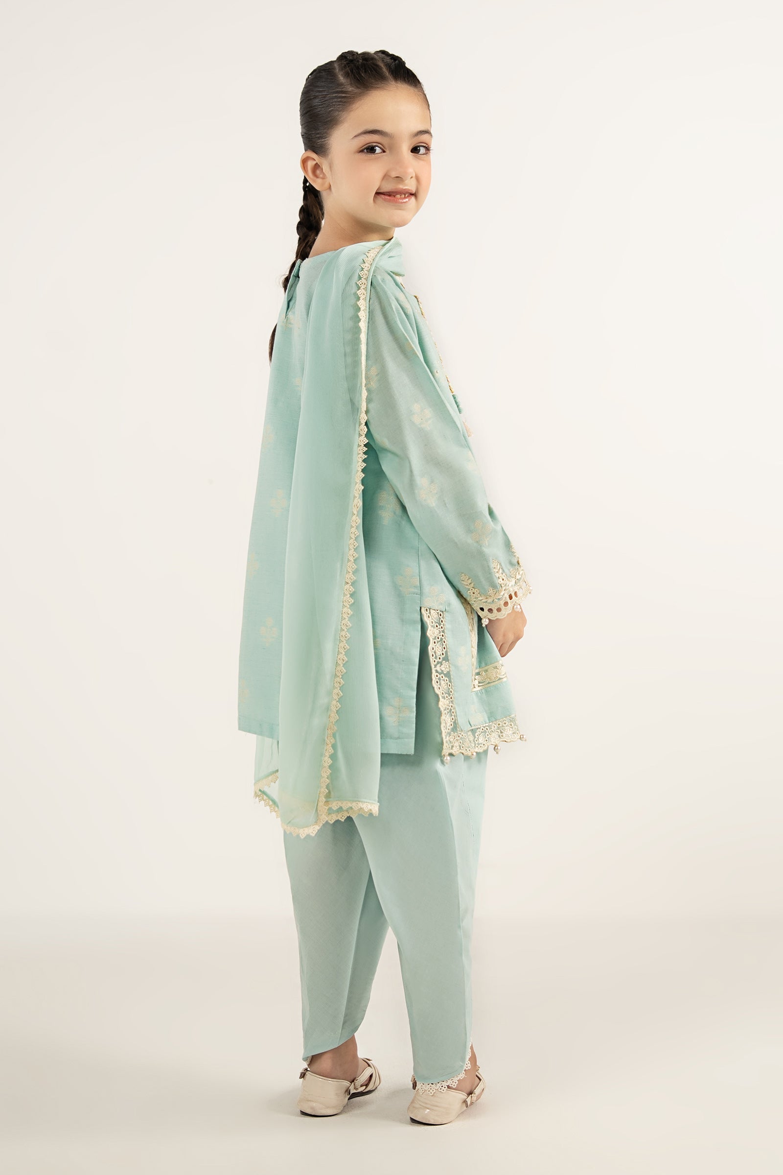 3 Piece Embroidered Jacquard Suit