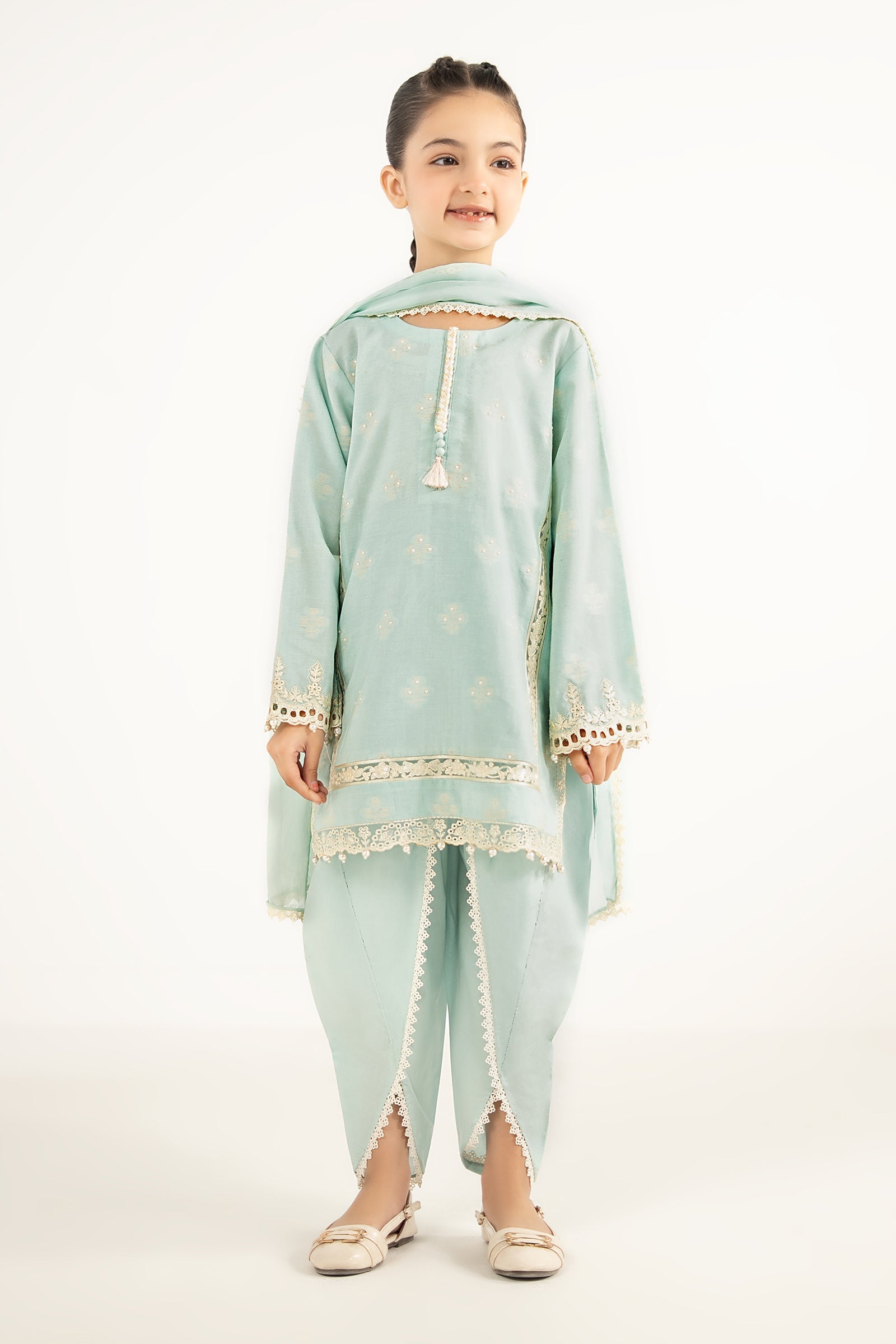 3 Piece Embroidered Jacquard Suit
