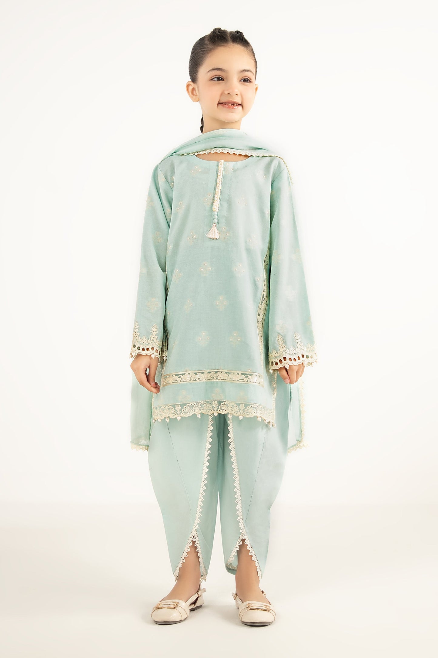 3 Piece Embroidered Jacquard Suit