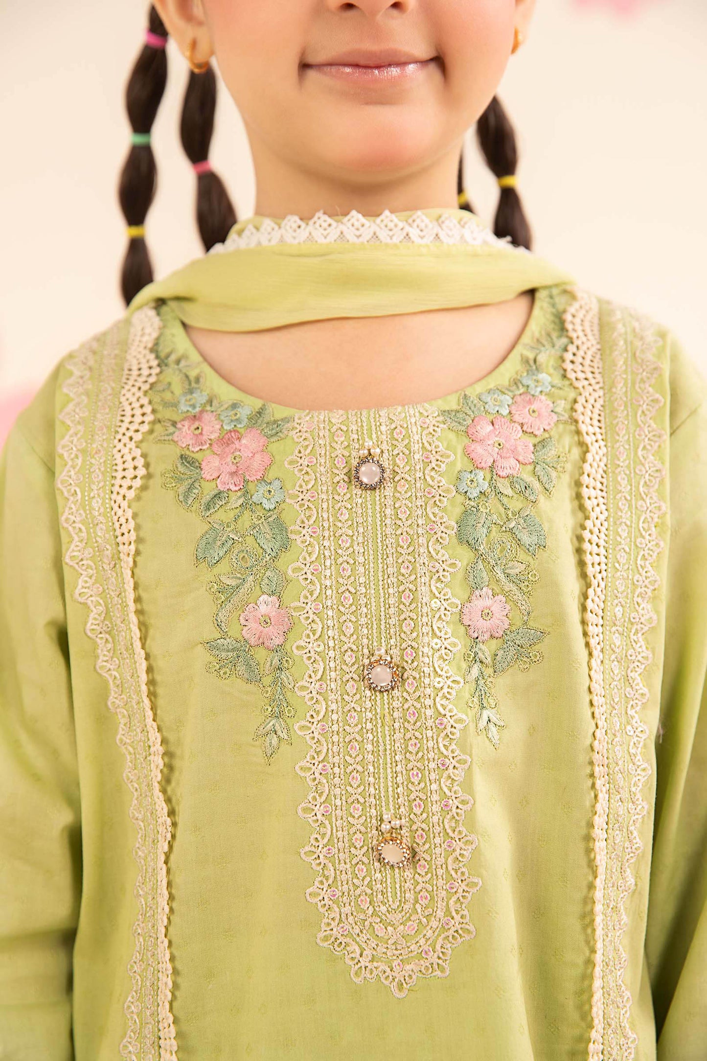3 Piece Embroidered Dobby Lawn Suit