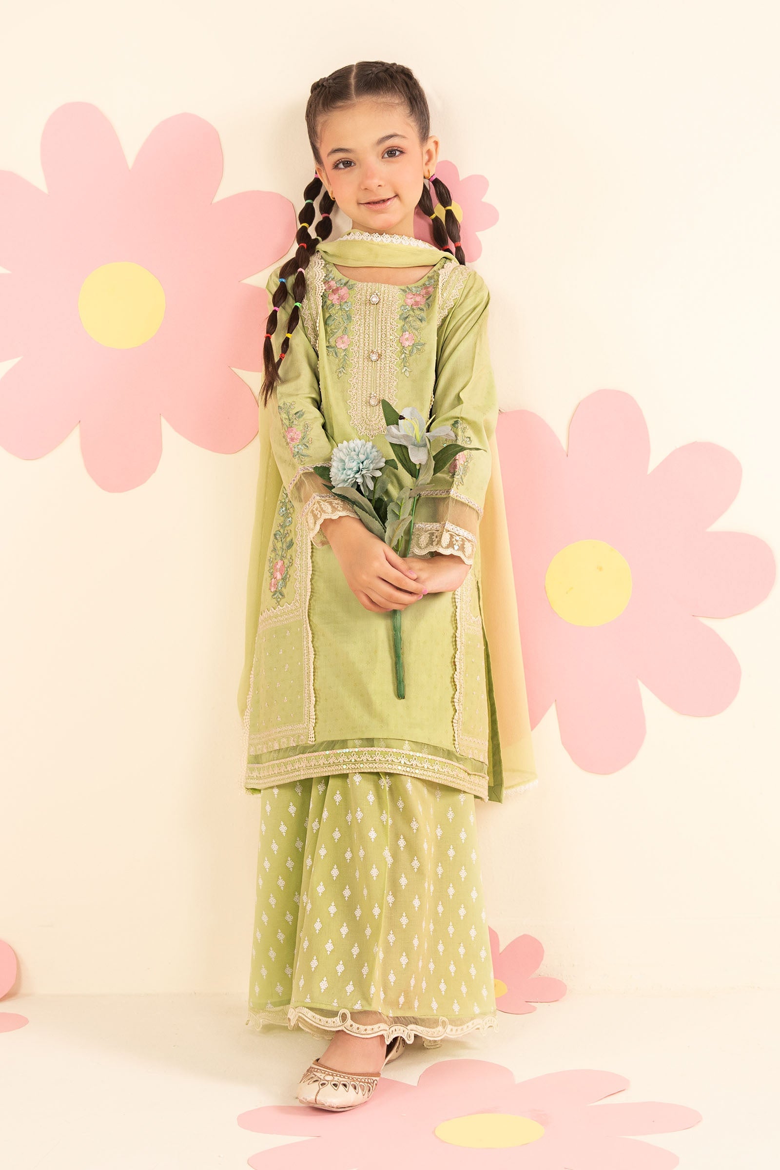 3 Piece Embroidered Dobby Lawn Suit