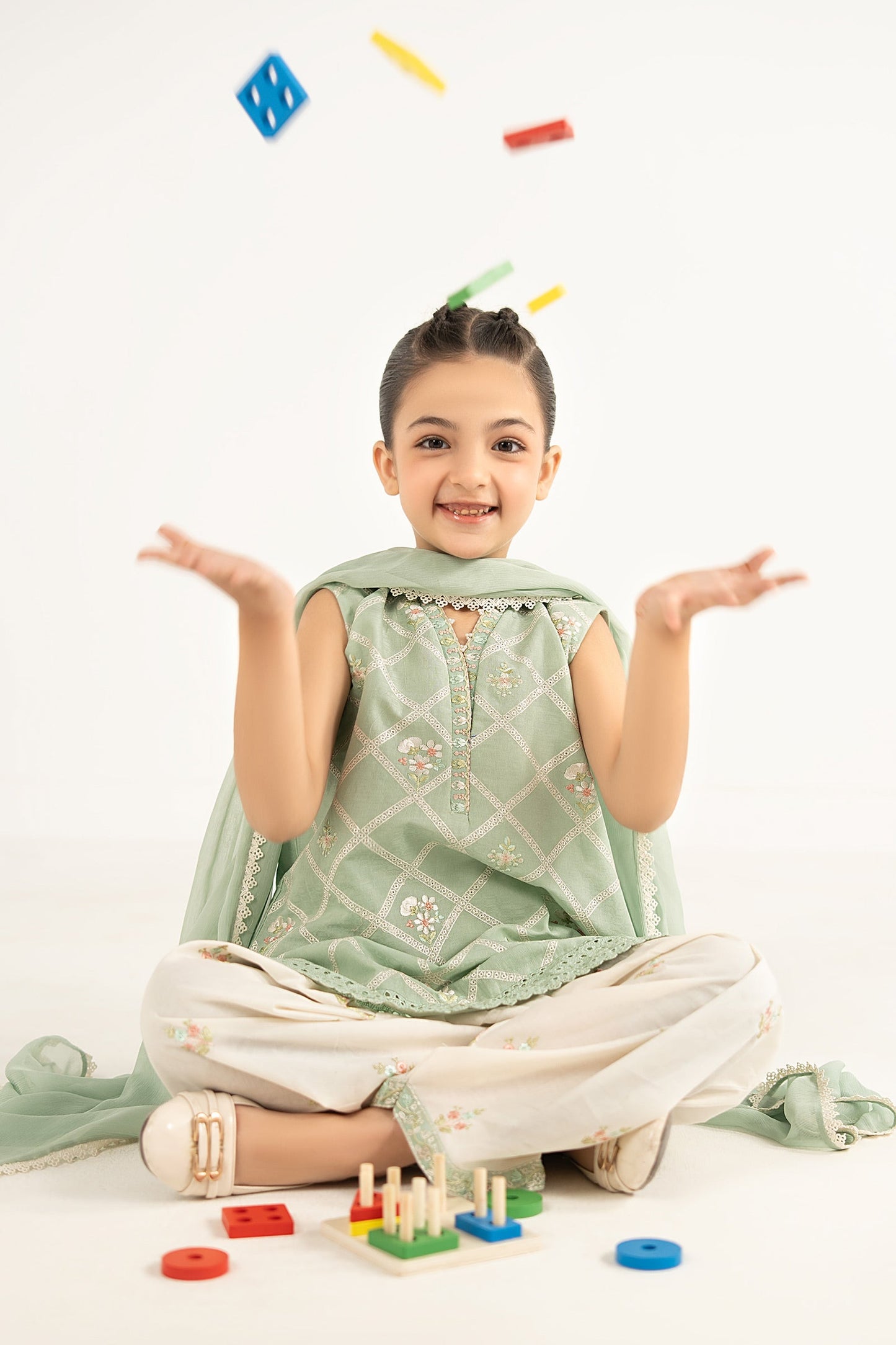 3 Piece Embroidered Dobby Lawn Suit