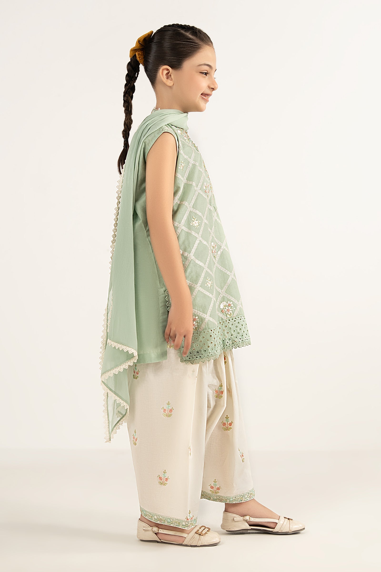 3 Piece Embroidered Dobby Lawn Suit