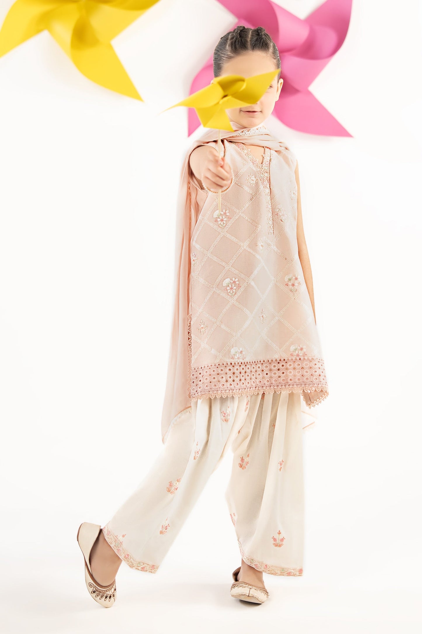 3 Piece Embroidered Dobby Lawn Suit