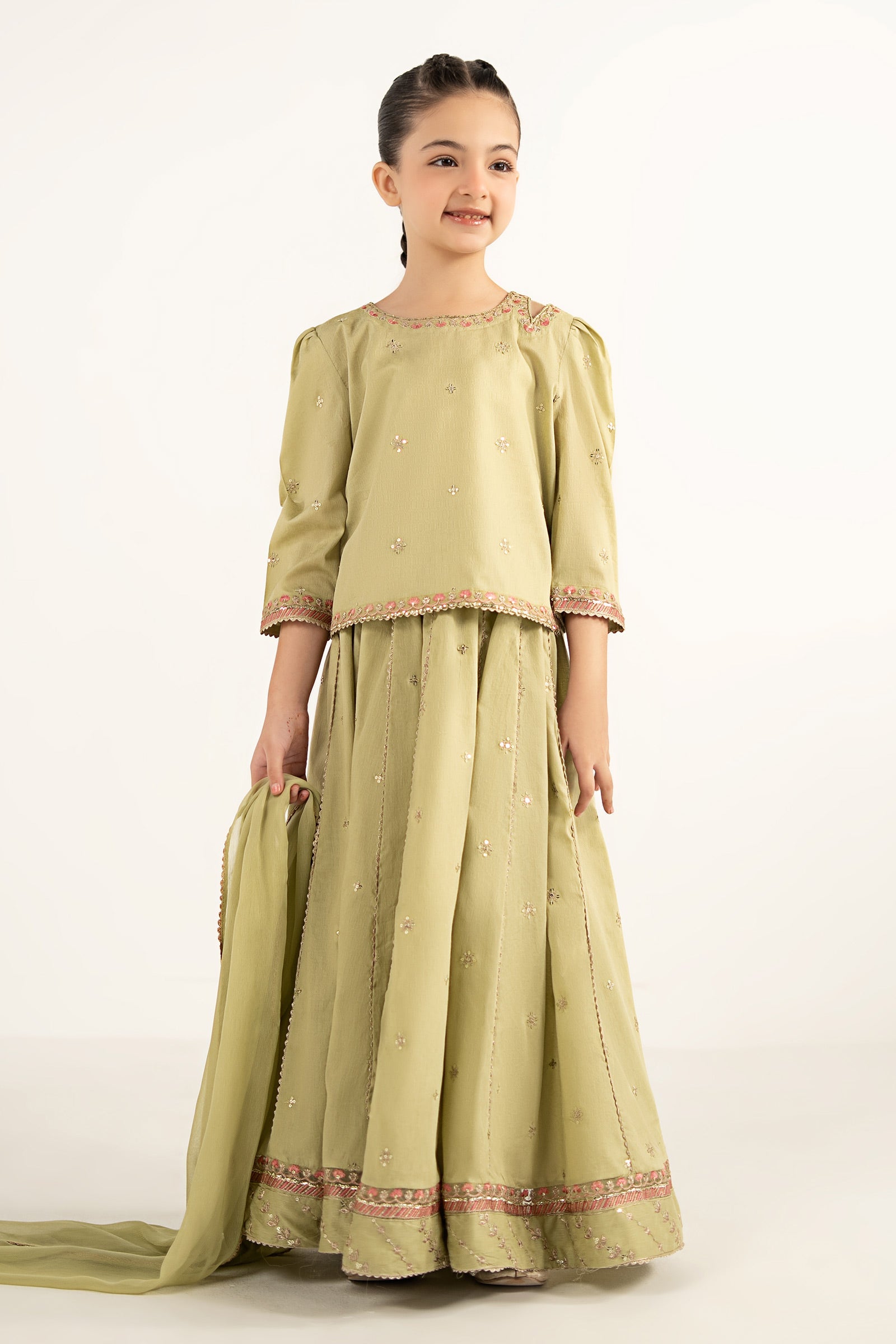3 Piece Embroidered Dobby Lawn Suit