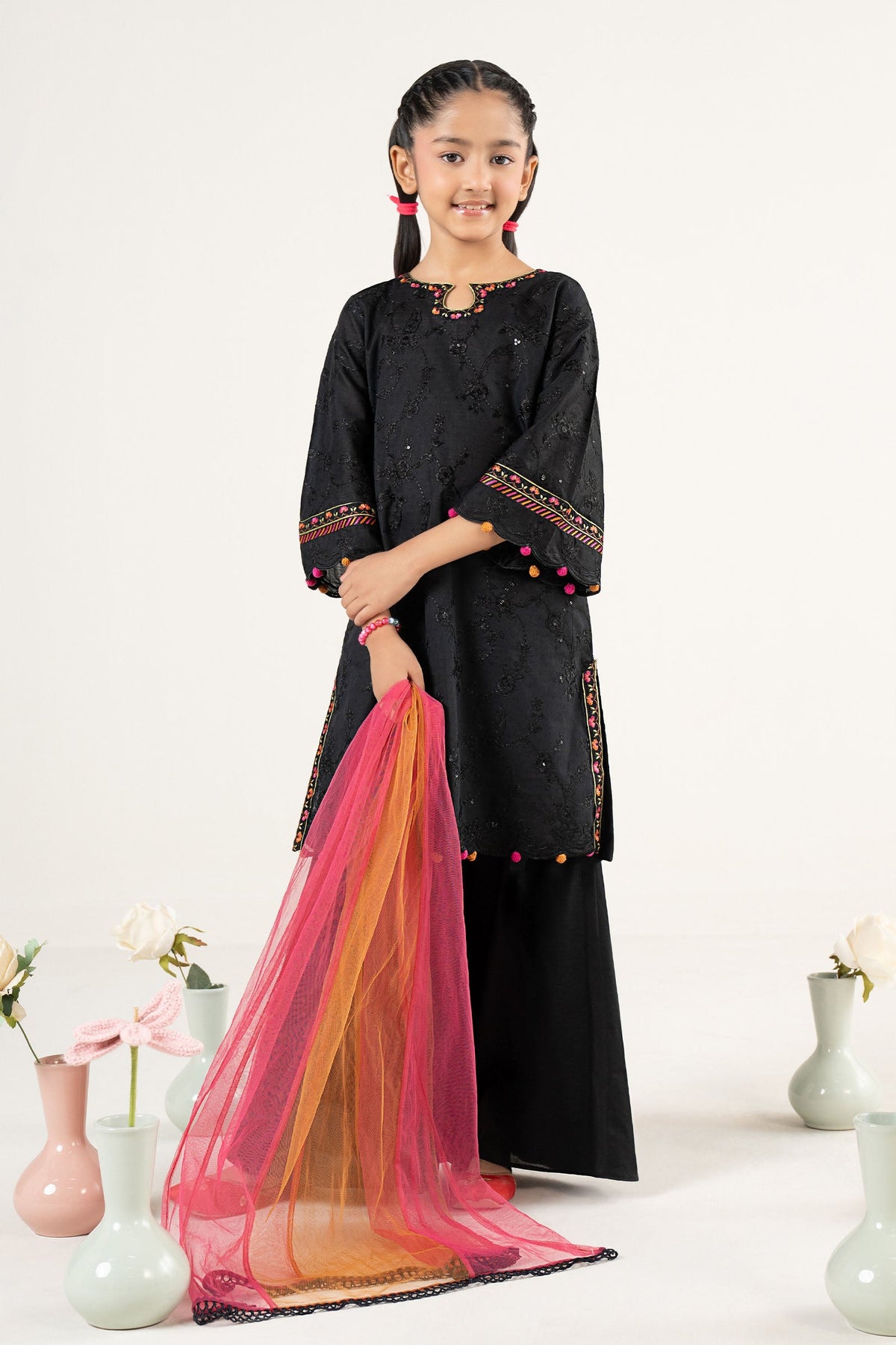 3 Piece Embroidered Dobby Lawn Suit