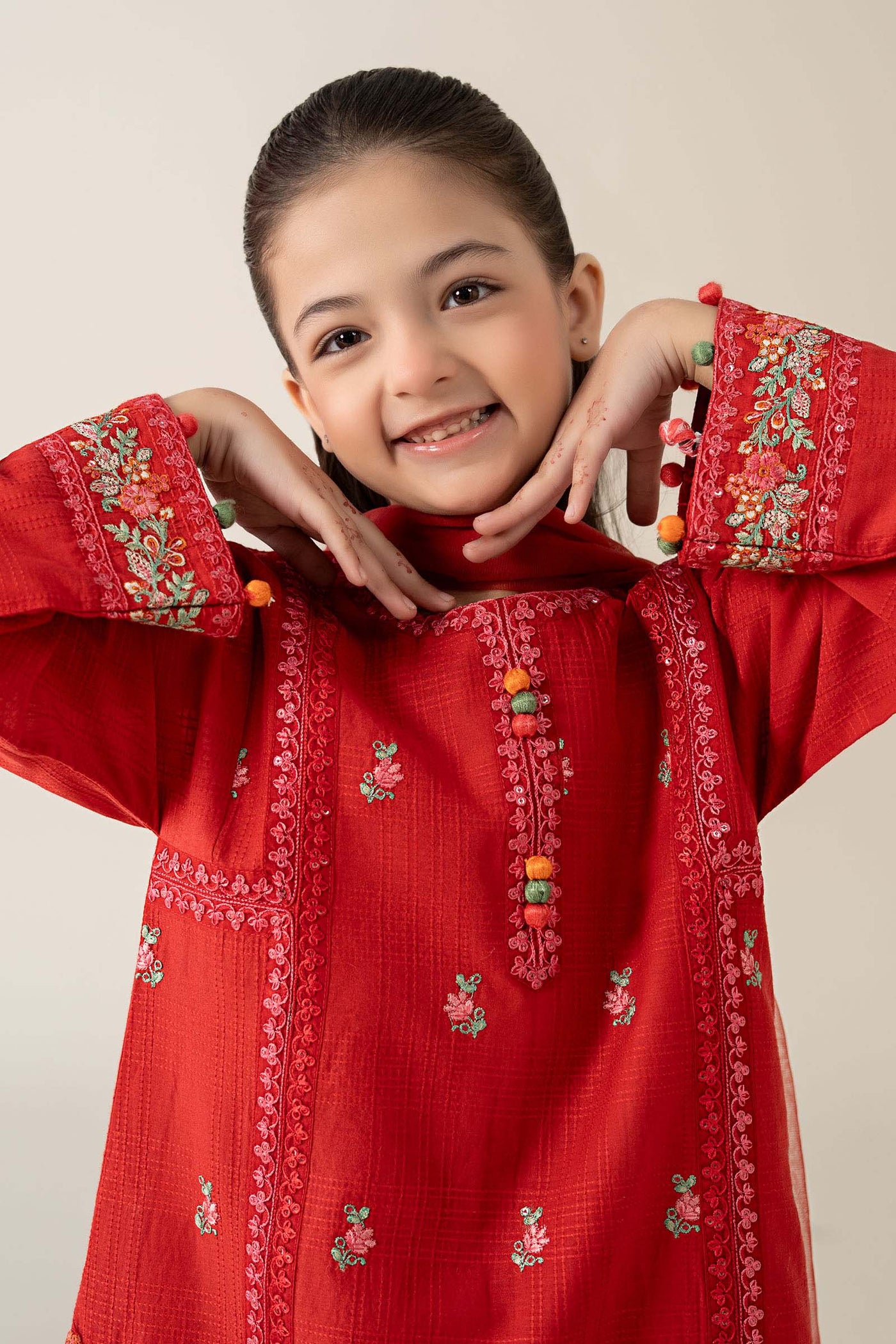 3 Piece Embroidered Dobby Suit