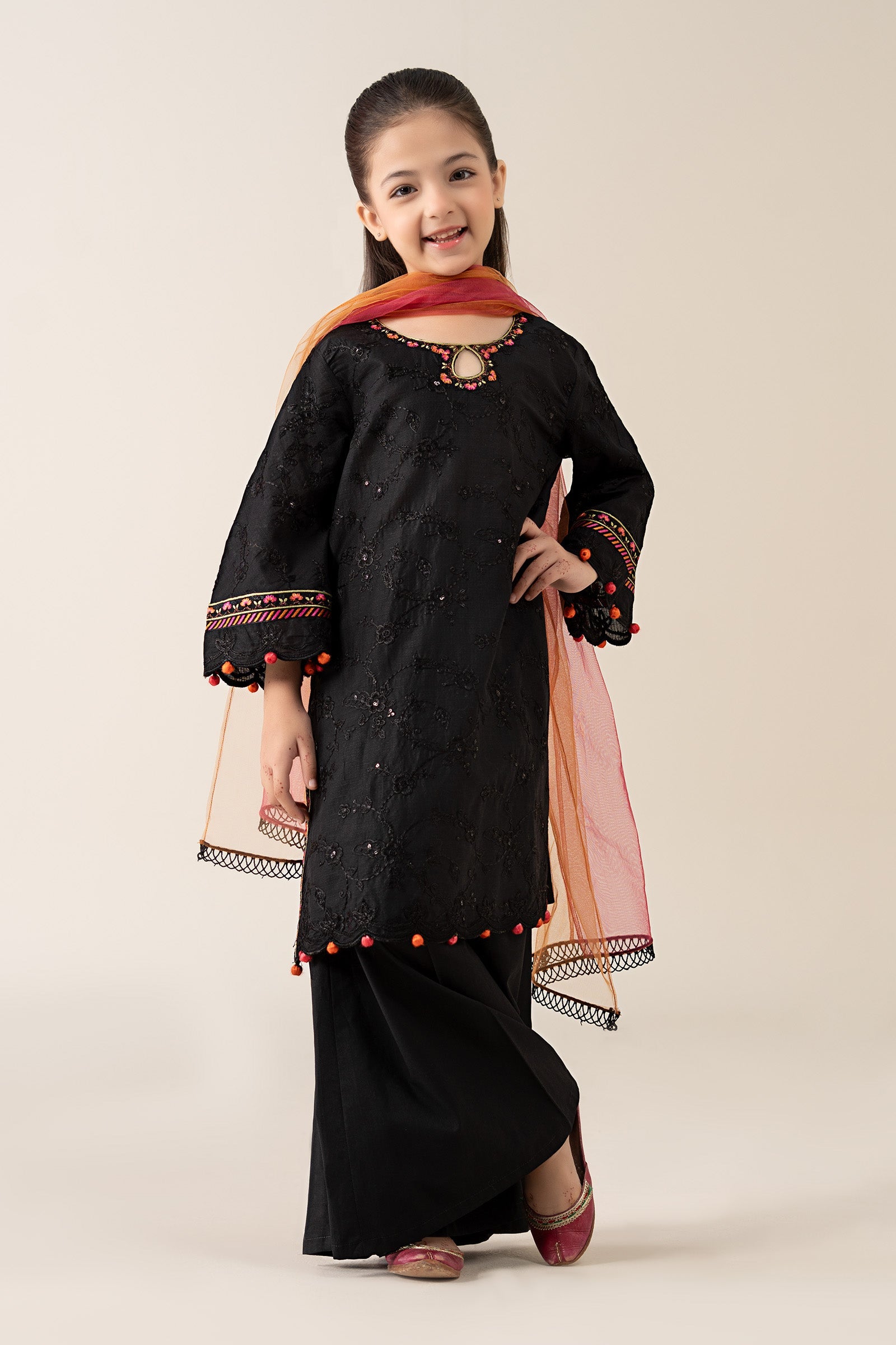 3 Piece Embroidered Dobby Suit