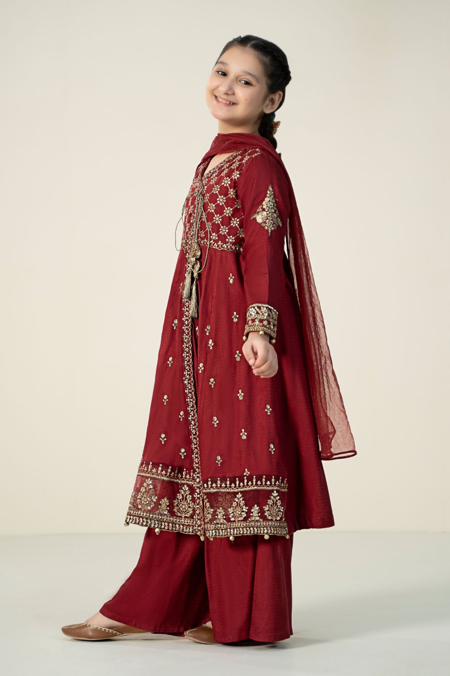 3 Piece Embroidered Linen Suit