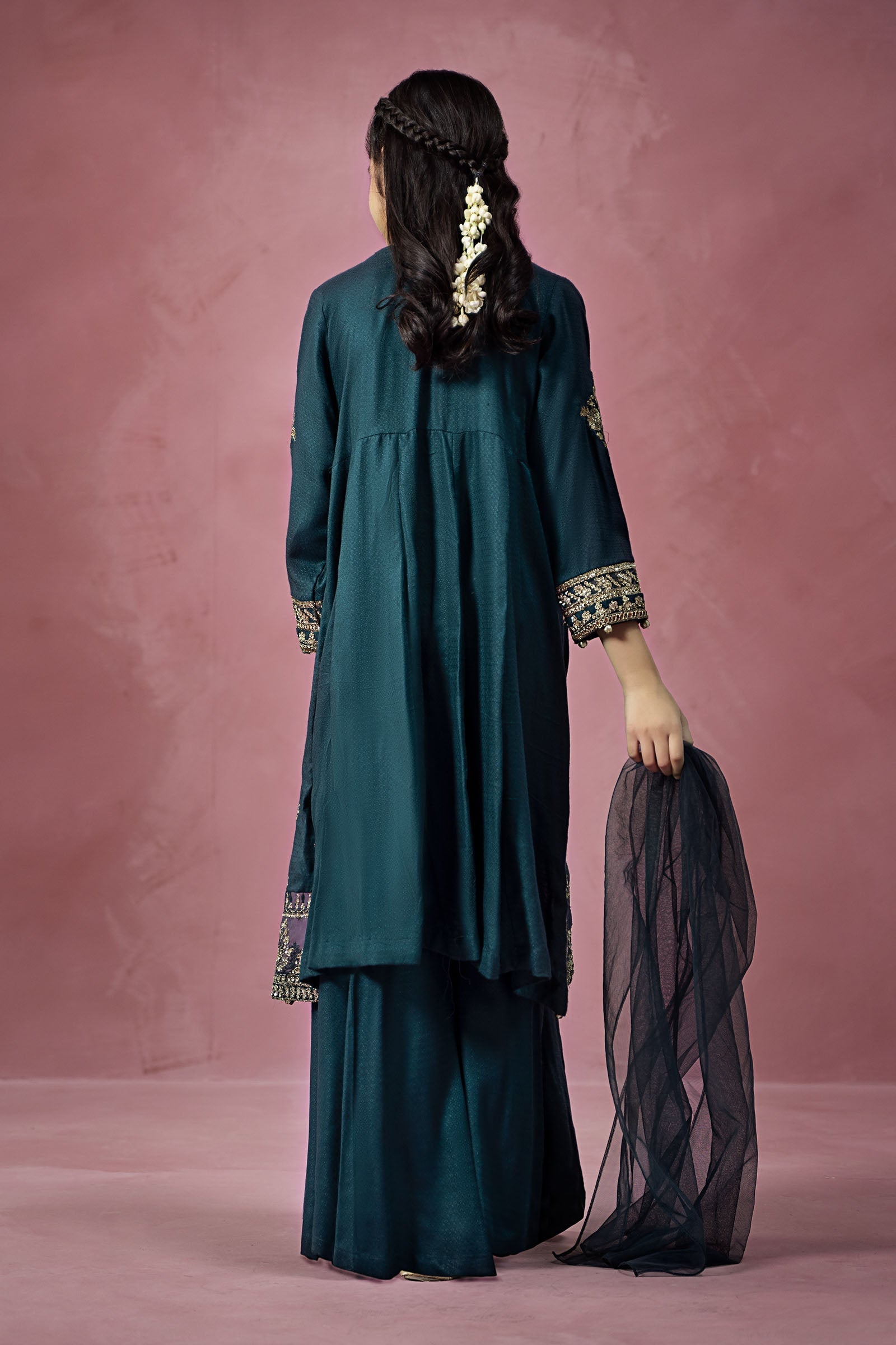 3 Piece Embroidered Linen Suit