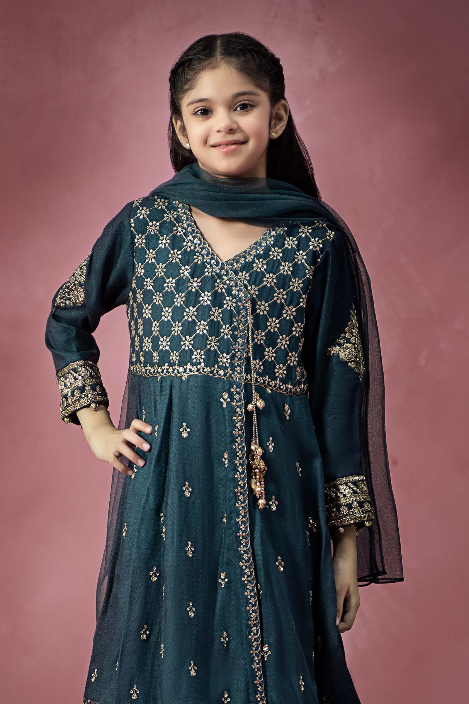 3 Piece Embroidered Linen Suit