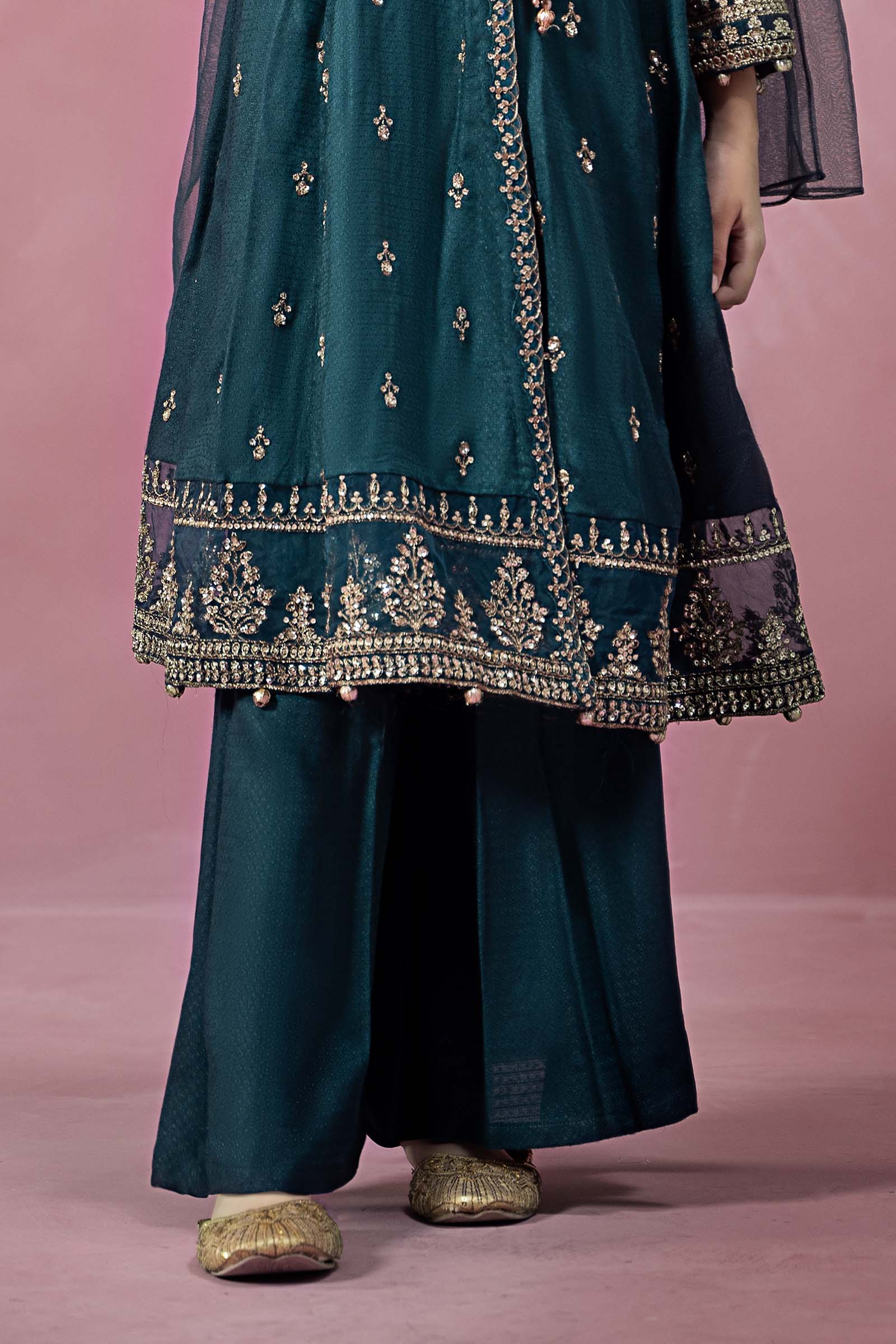 3 Piece Embroidered Linen Suit