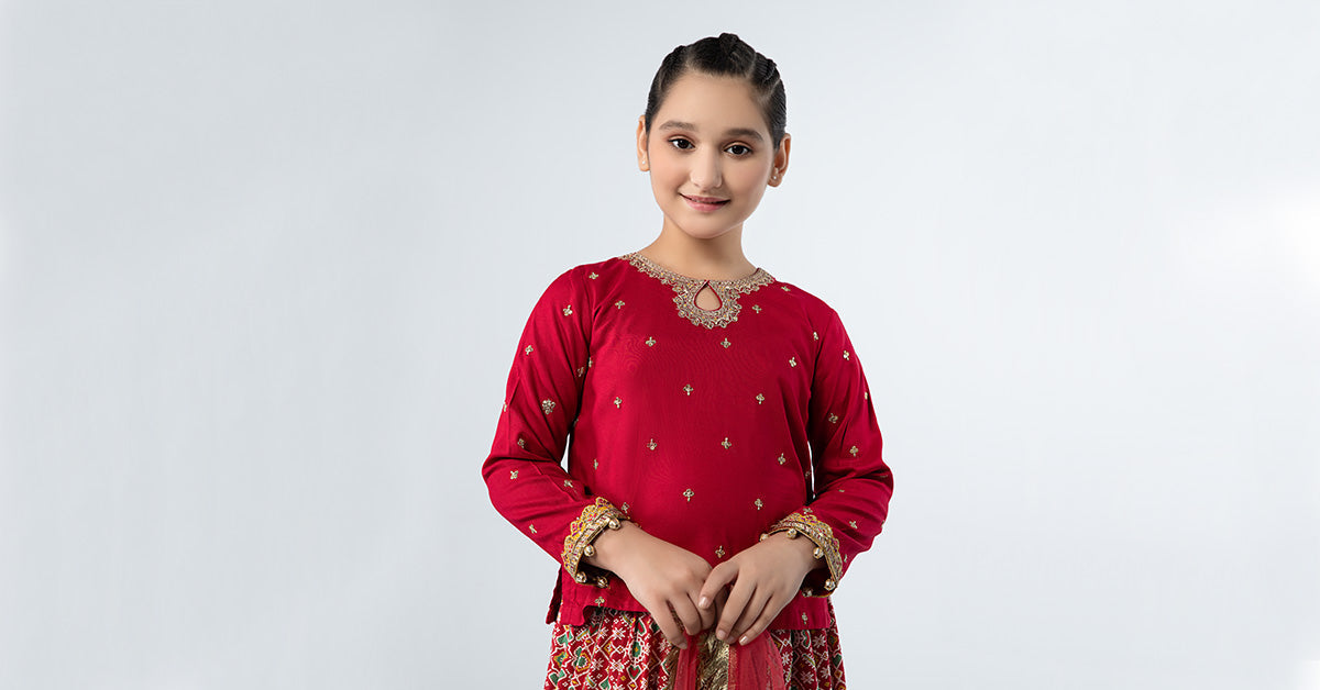 3 Piece Embroidered Linen Suit