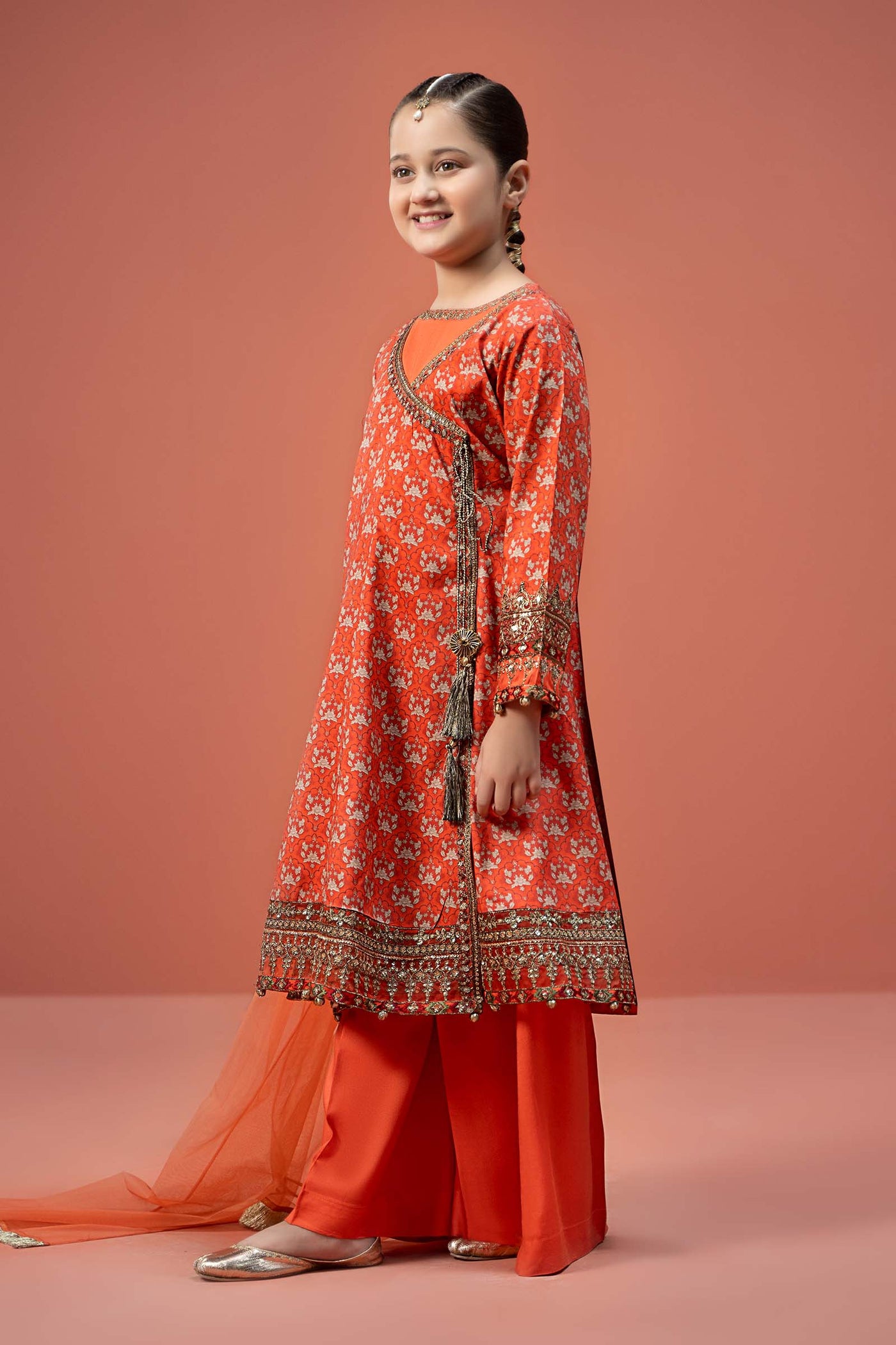 3 Piece Printed Linen Suit | MKD-W24-16
