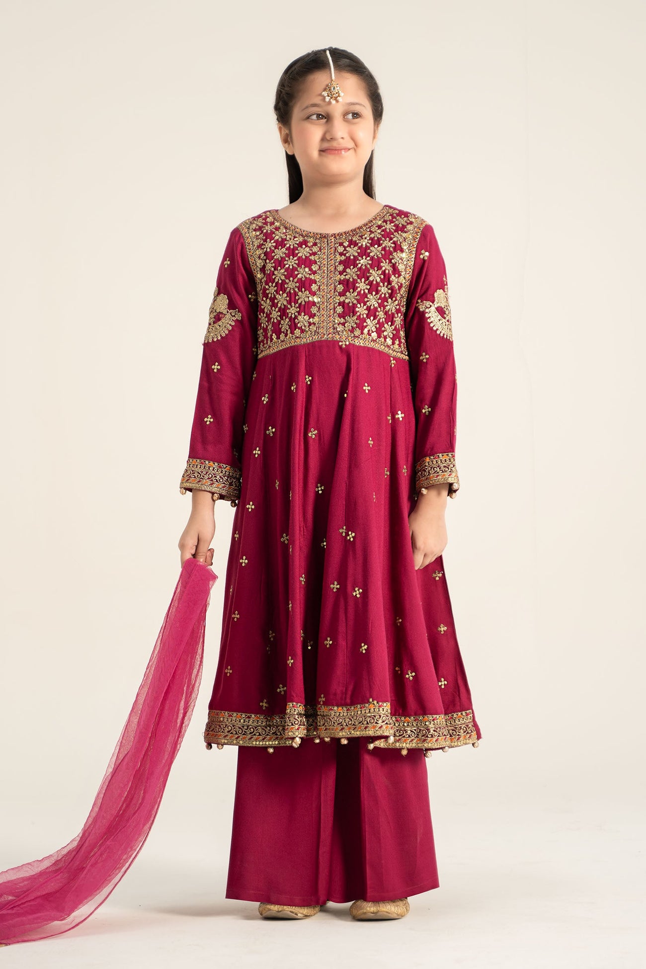 3 Piece Embroidered Linen Suit