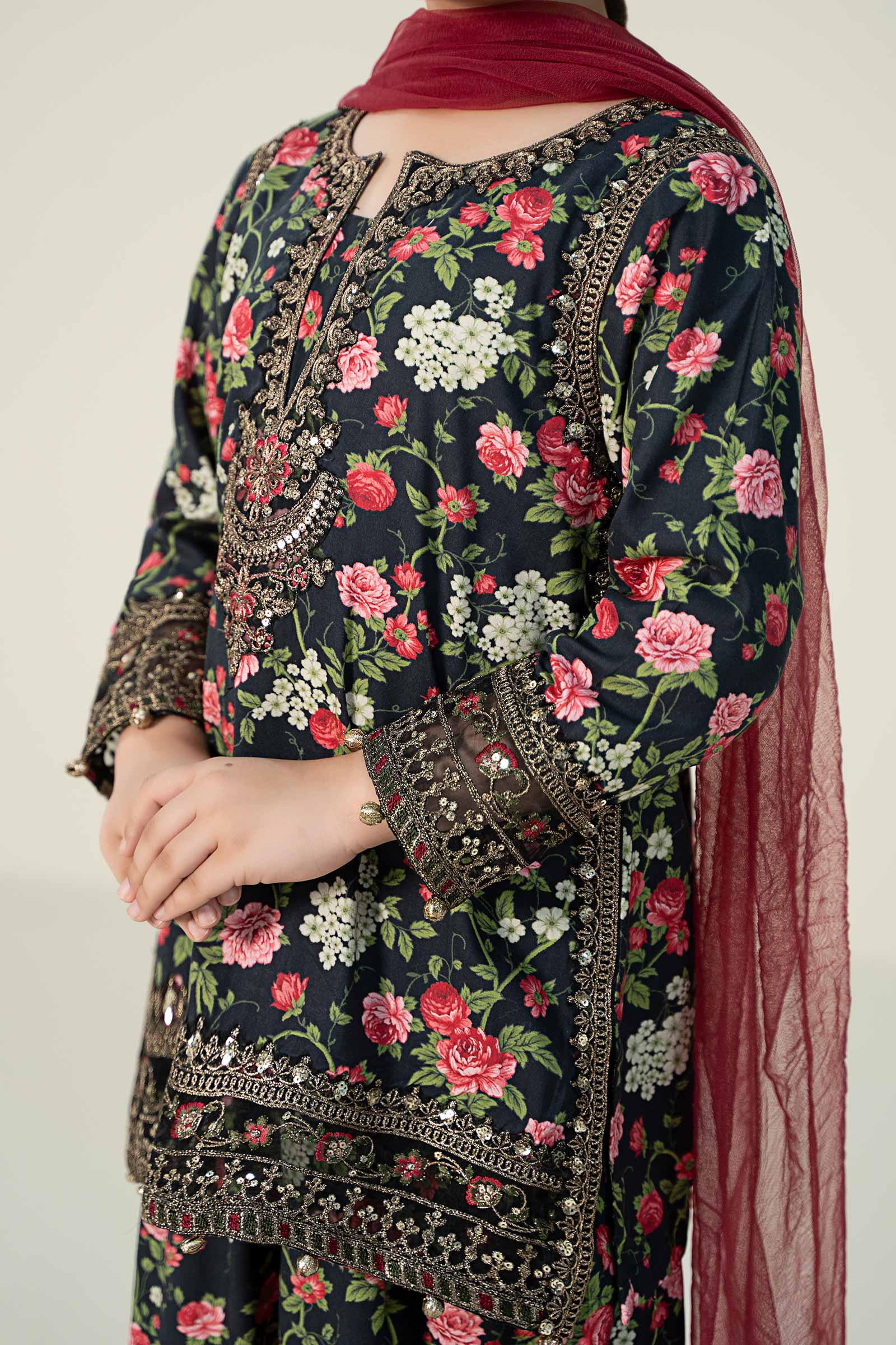3 Piece Printed Linen Suit