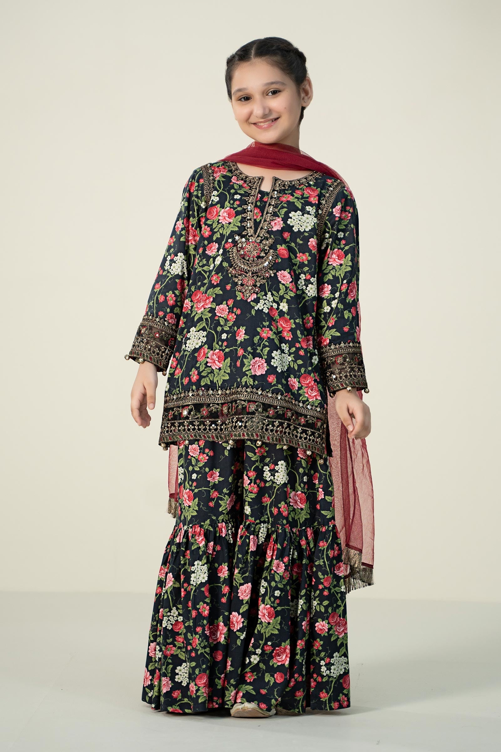 3 Piece Printed Linen Suit