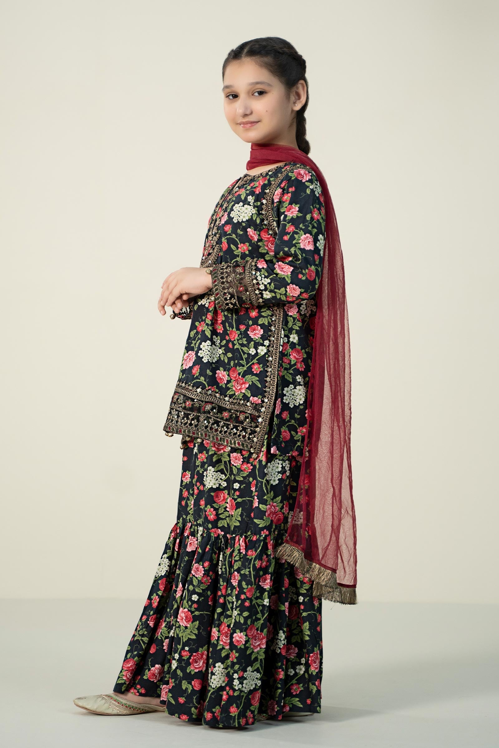 3 Piece Printed Linen Suit