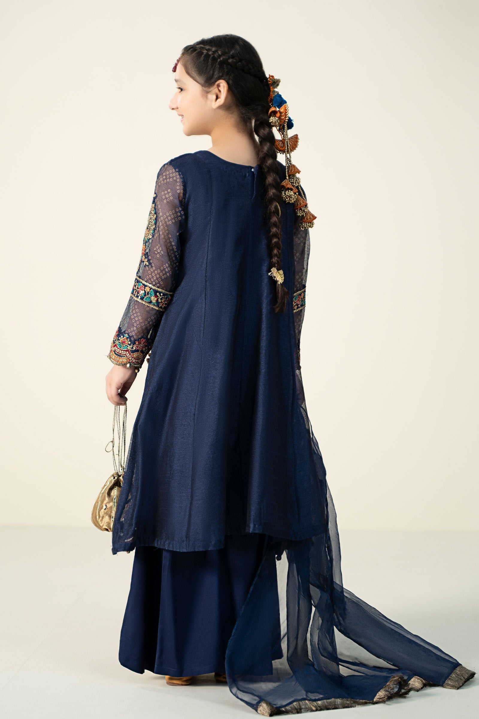 3 Piece Embroidered Paper Cotton Suit