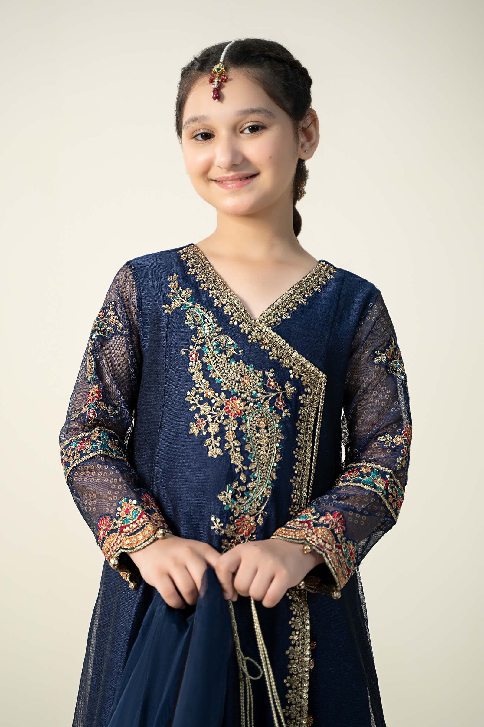 3 Piece Embroidered Paper Cotton Suit