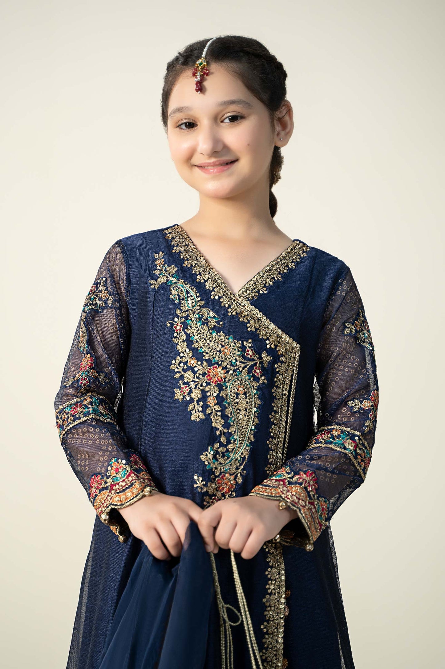 3 Piece Embroidered Paper Cotton Suit