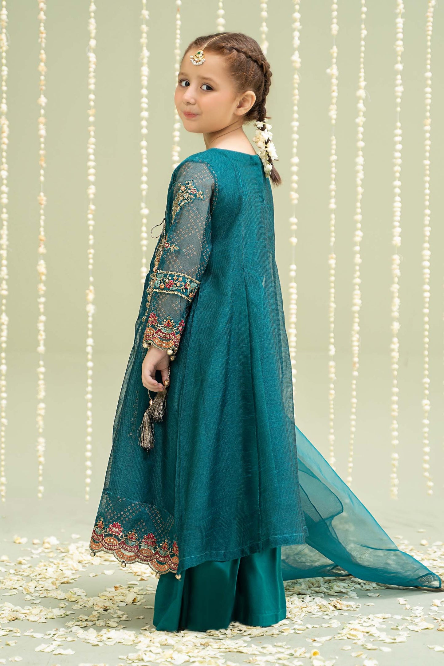 3 Piece Embroidered Paper Cotton Suit