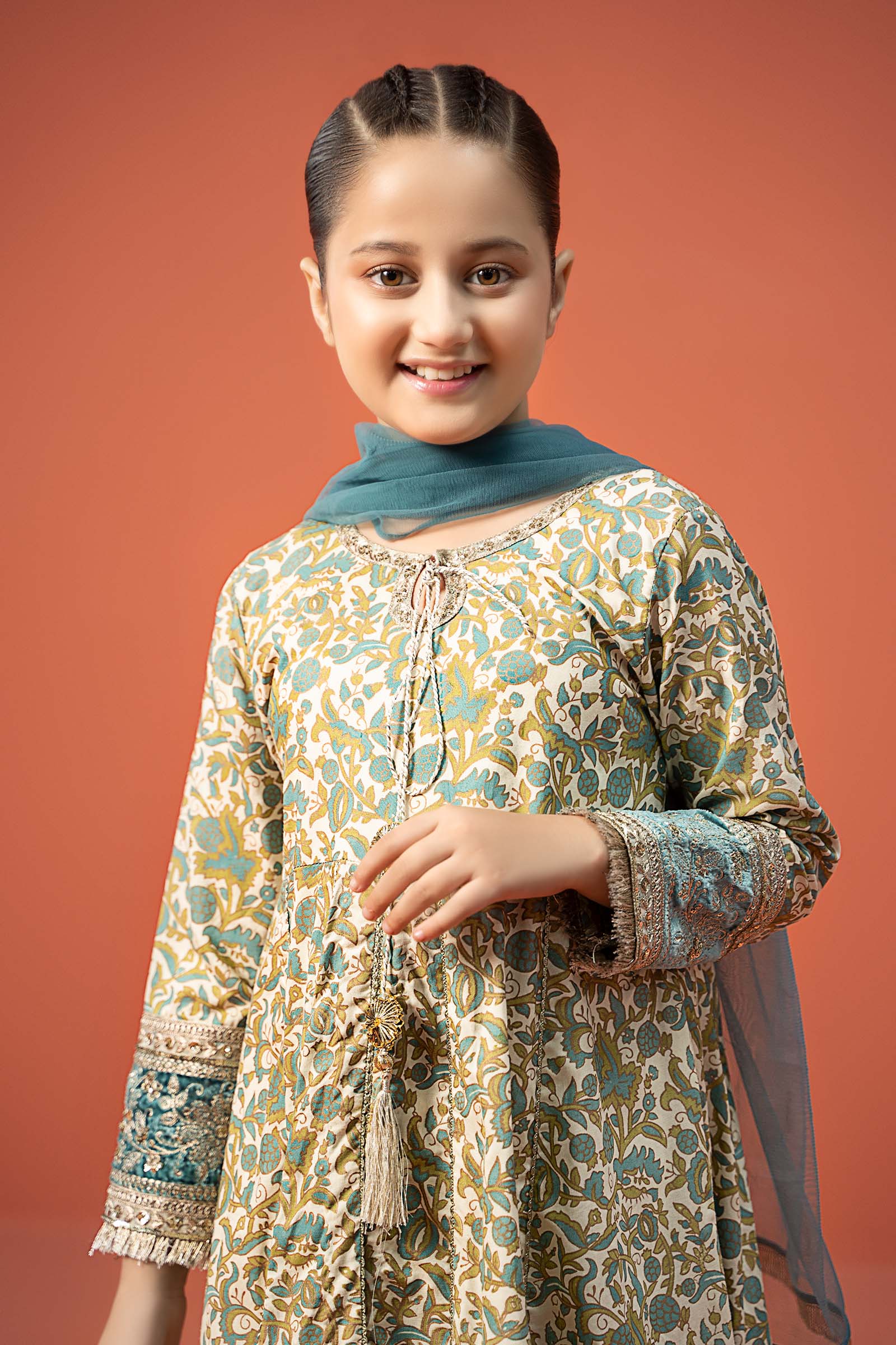 3 Piece Printed Linen Suit