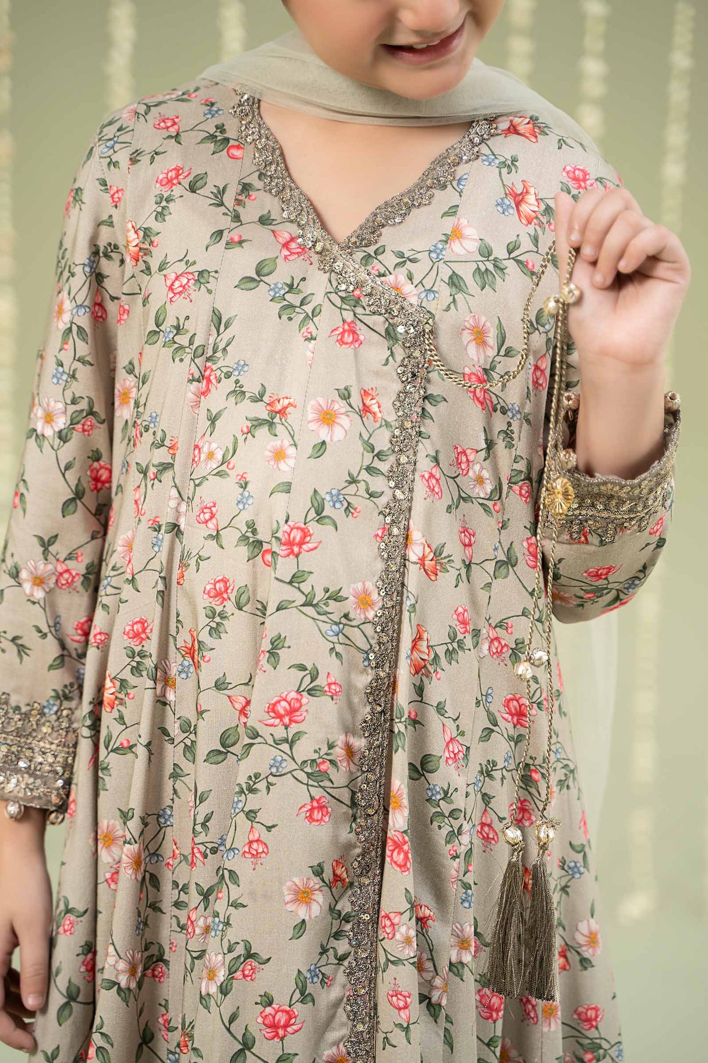 3 Piece Printed Linen Suit