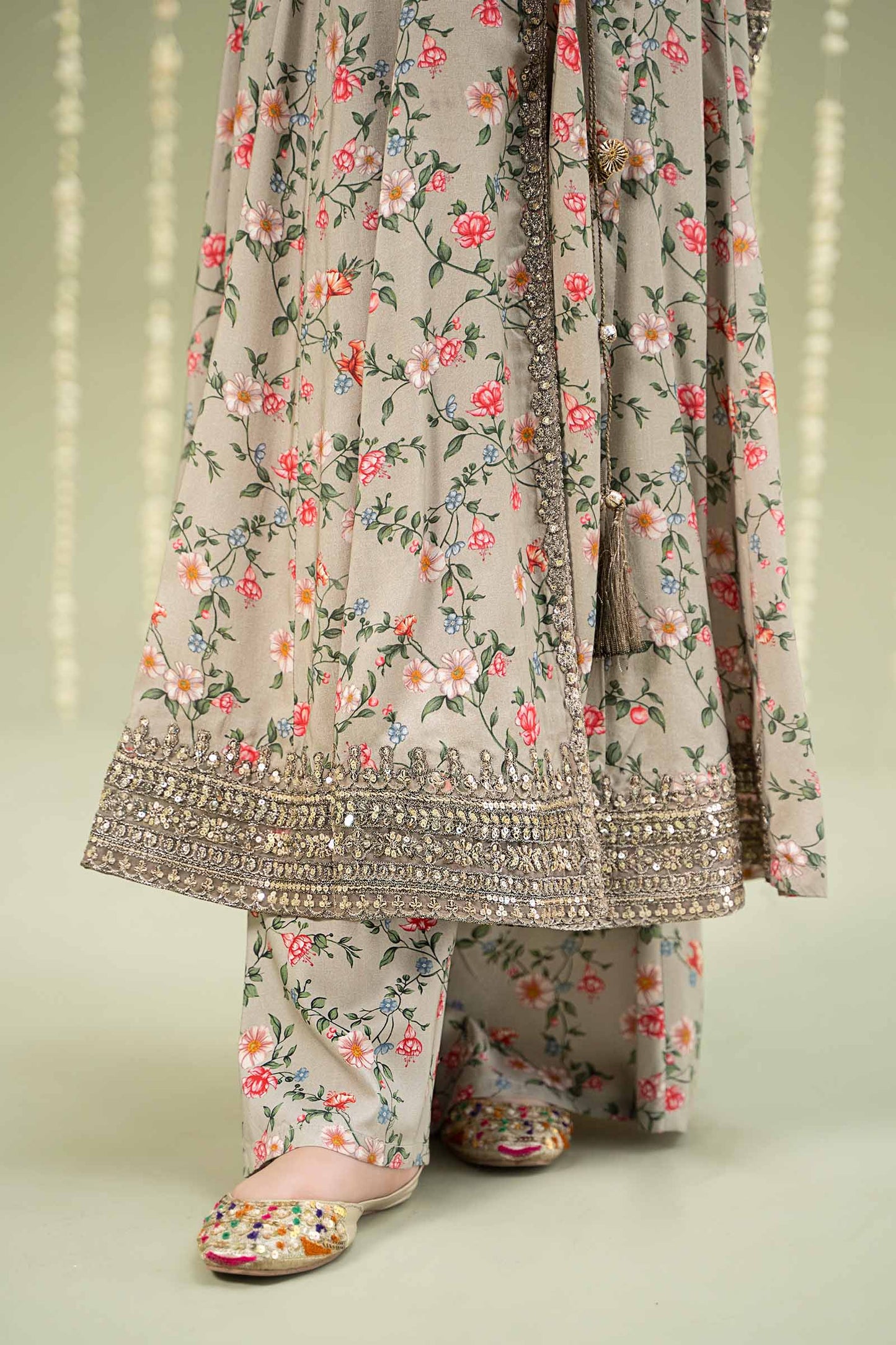3 Piece Printed Linen Suit