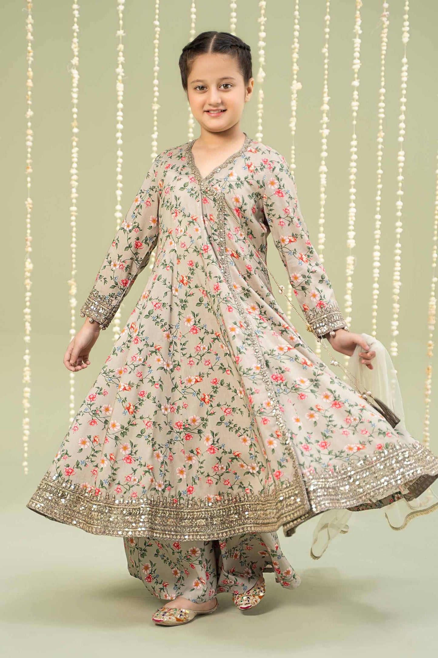 3 Piece Printed Linen Suit