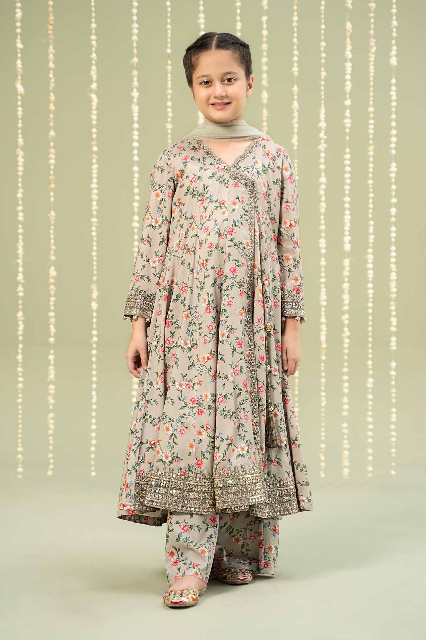 3 Piece Printed Linen Suit