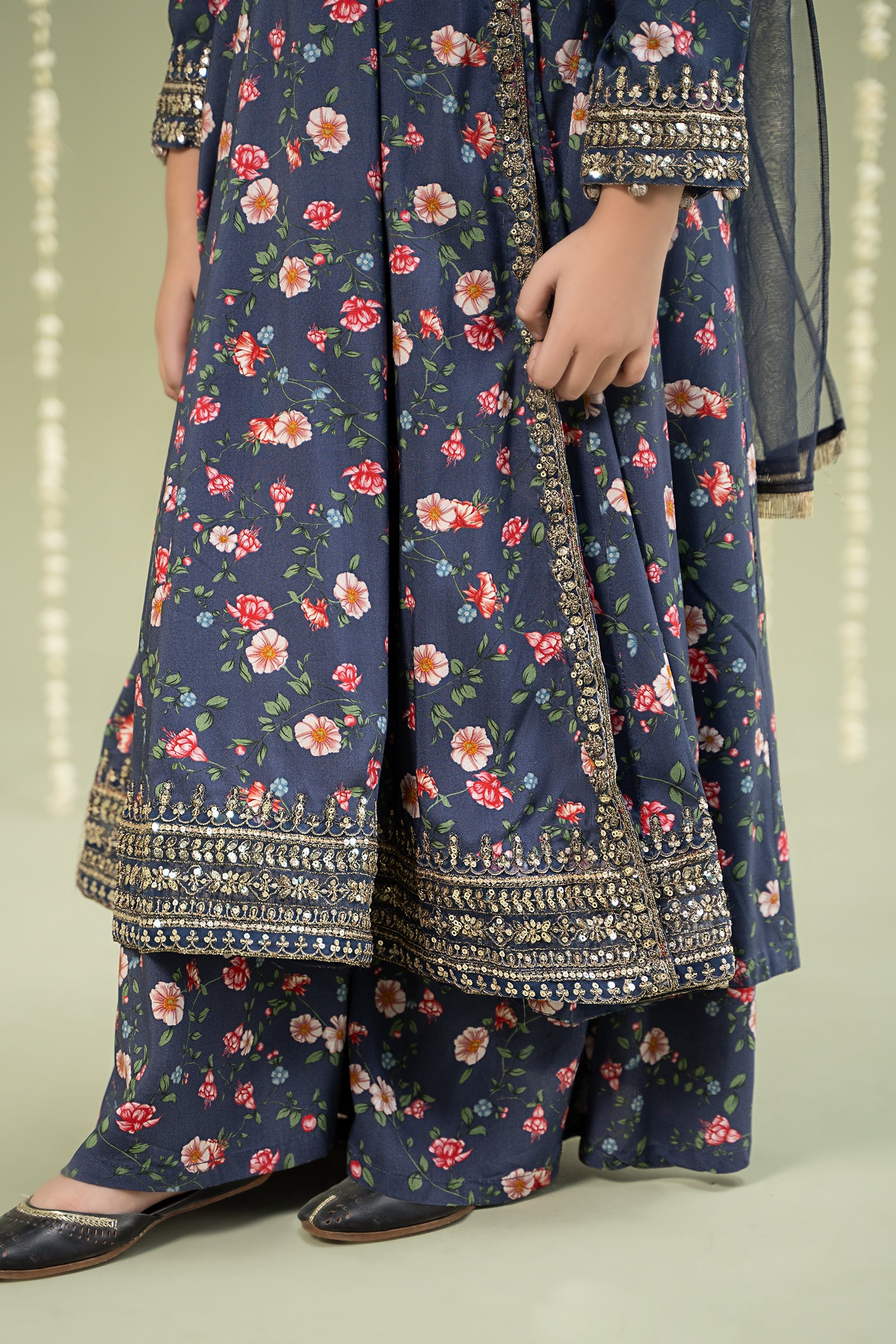 3 Piece Printed Linen Suit