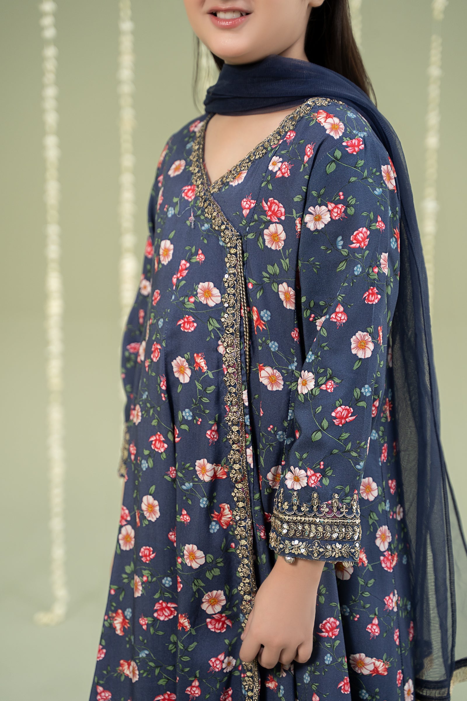 3 Piece Printed Linen Suit