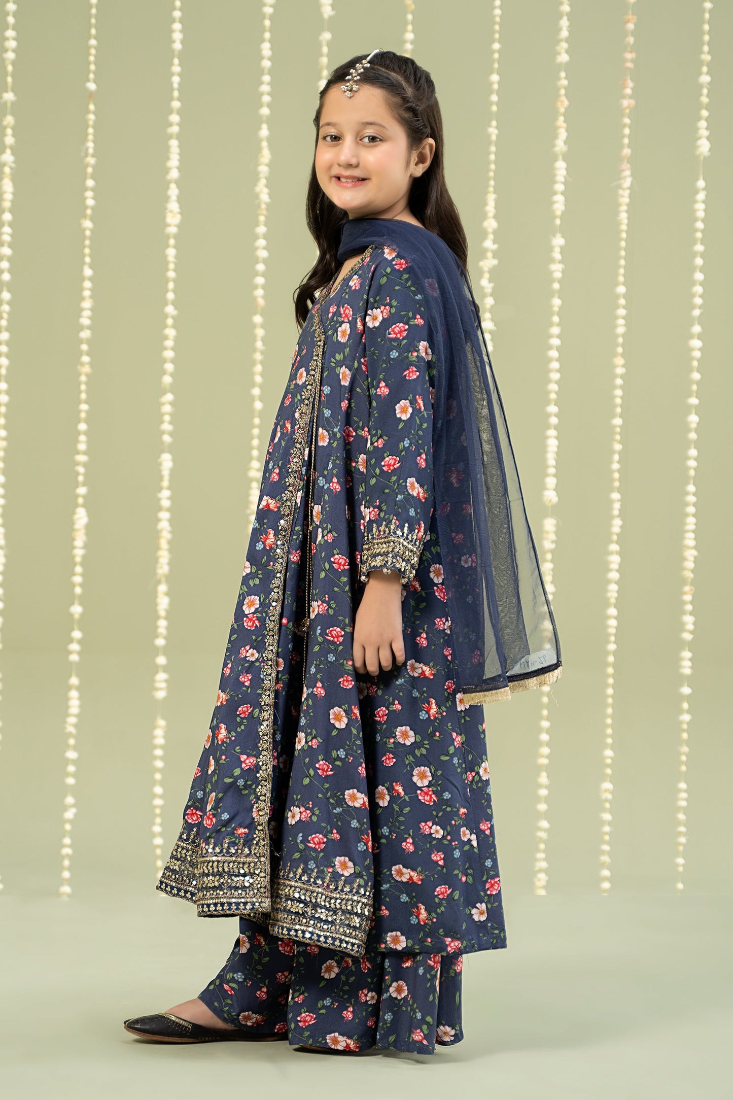 3 Piece Printed Linen Suit