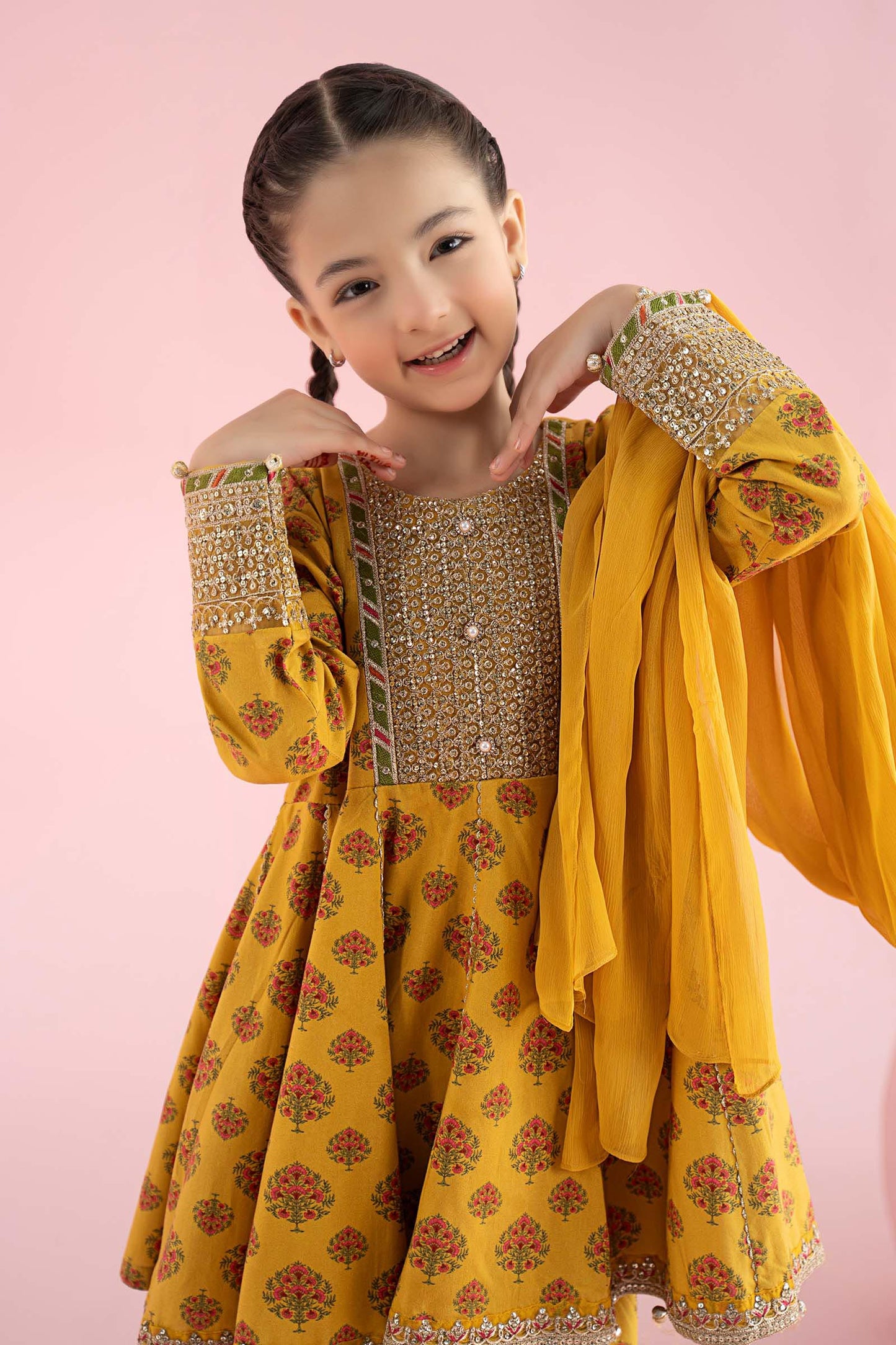 3 Piece Embroidered Linen Suit
