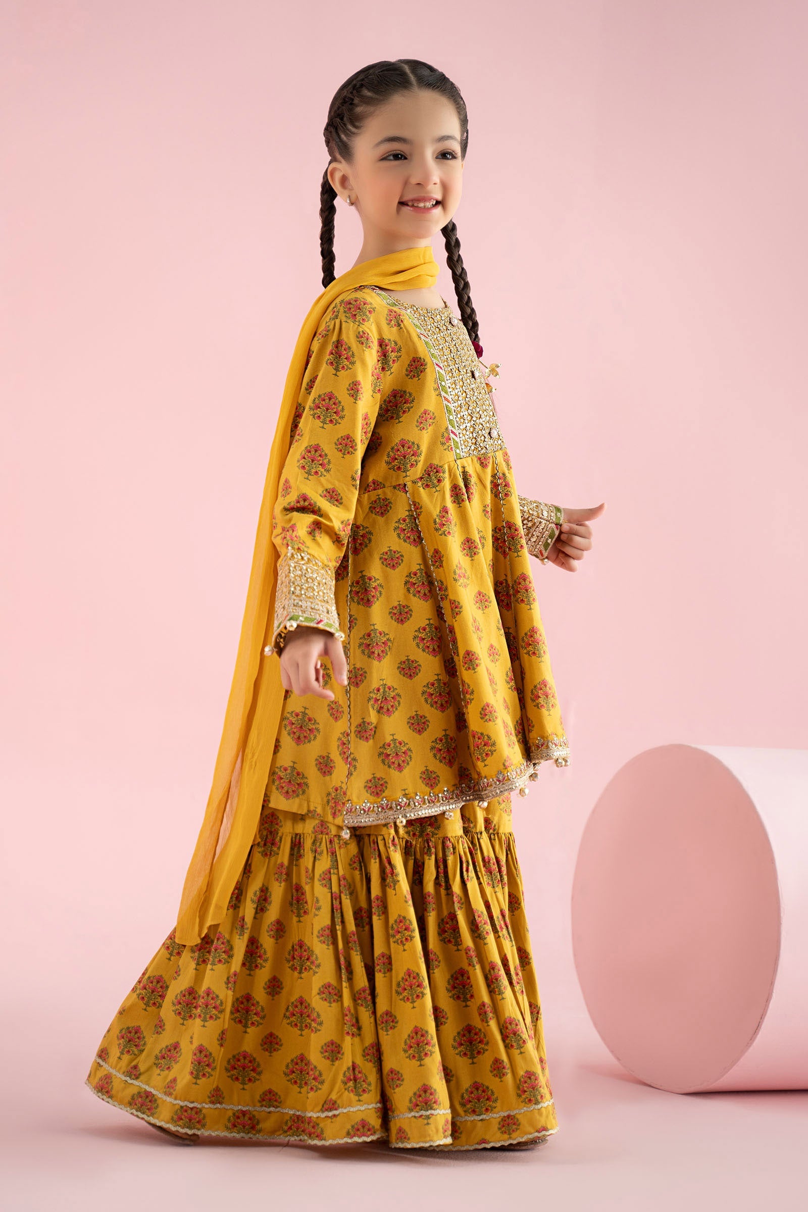 3 Piece Embroidered Linen Suit