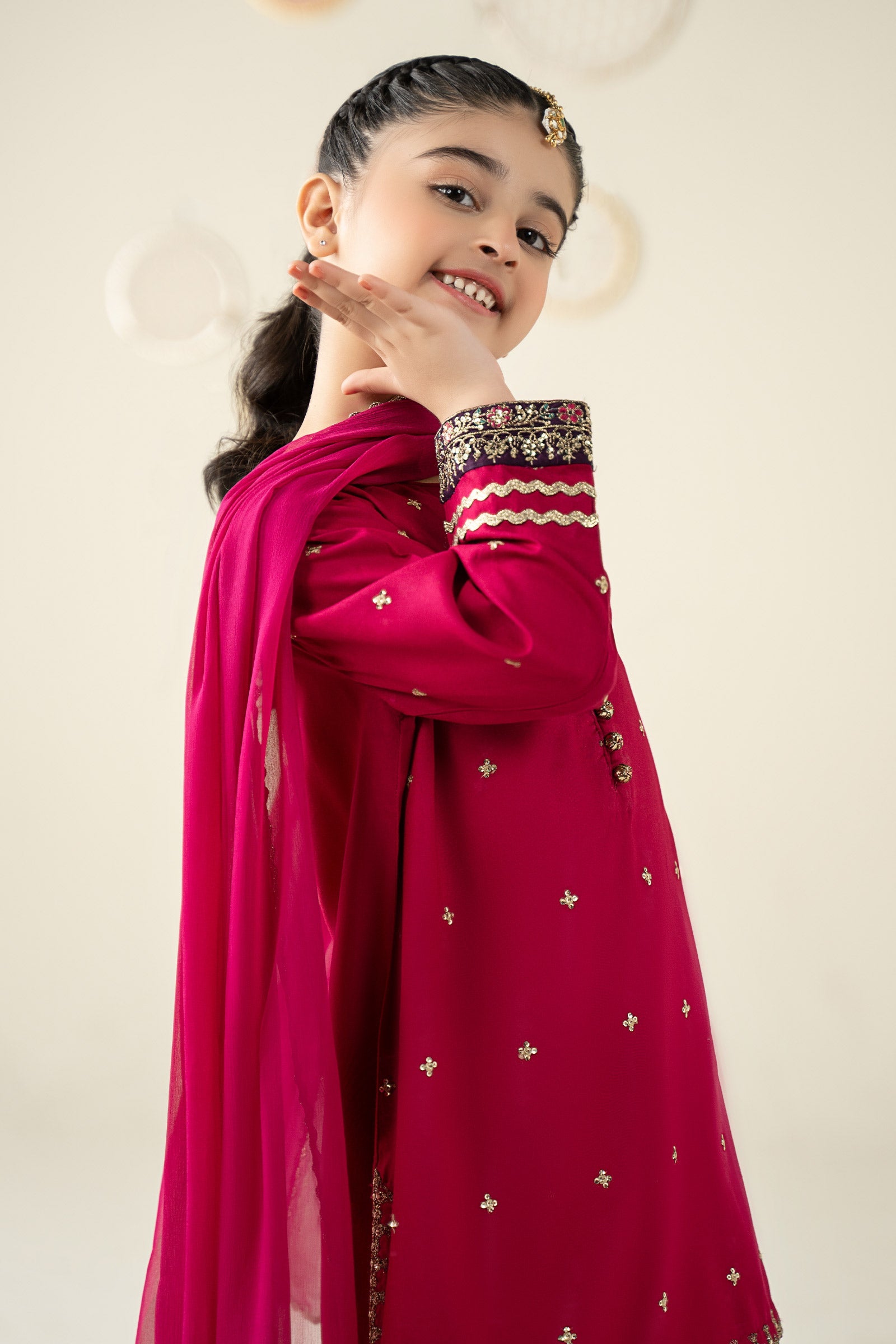 3 Piece Embroidered Linen Suit