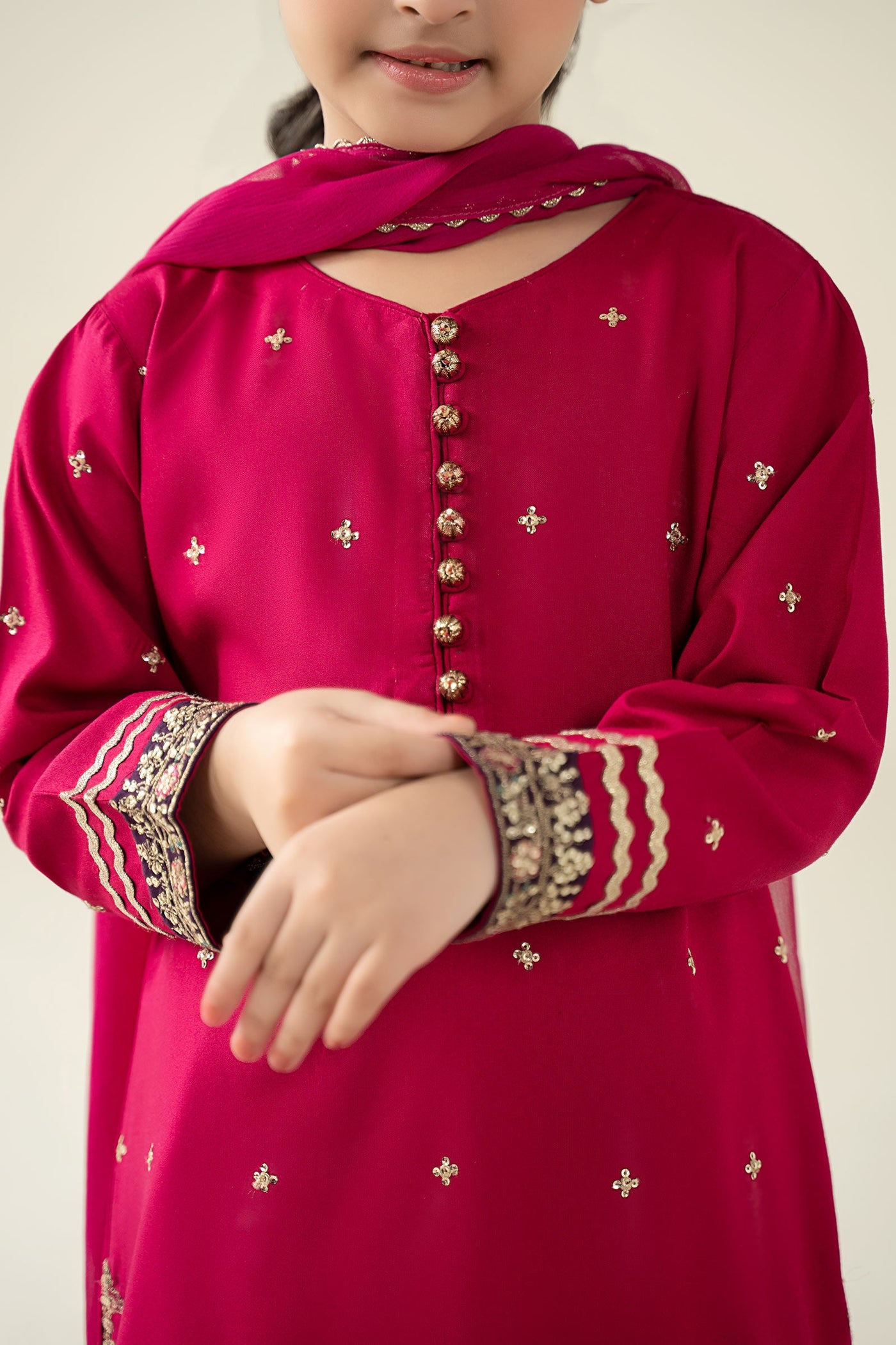 3 Piece Embroidered Linen Suit
