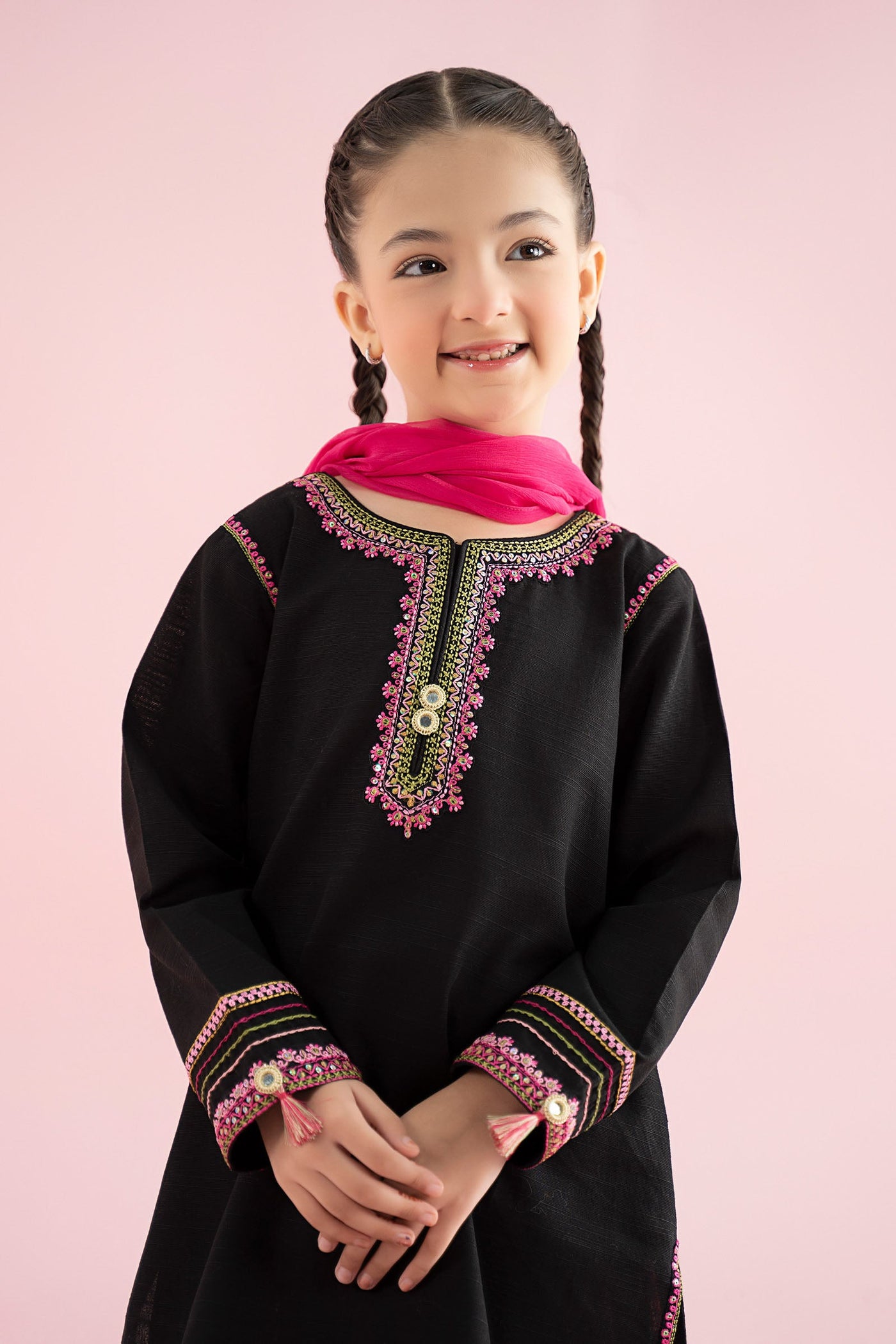 3 Piece Embroidered Slub Khaddar Suit