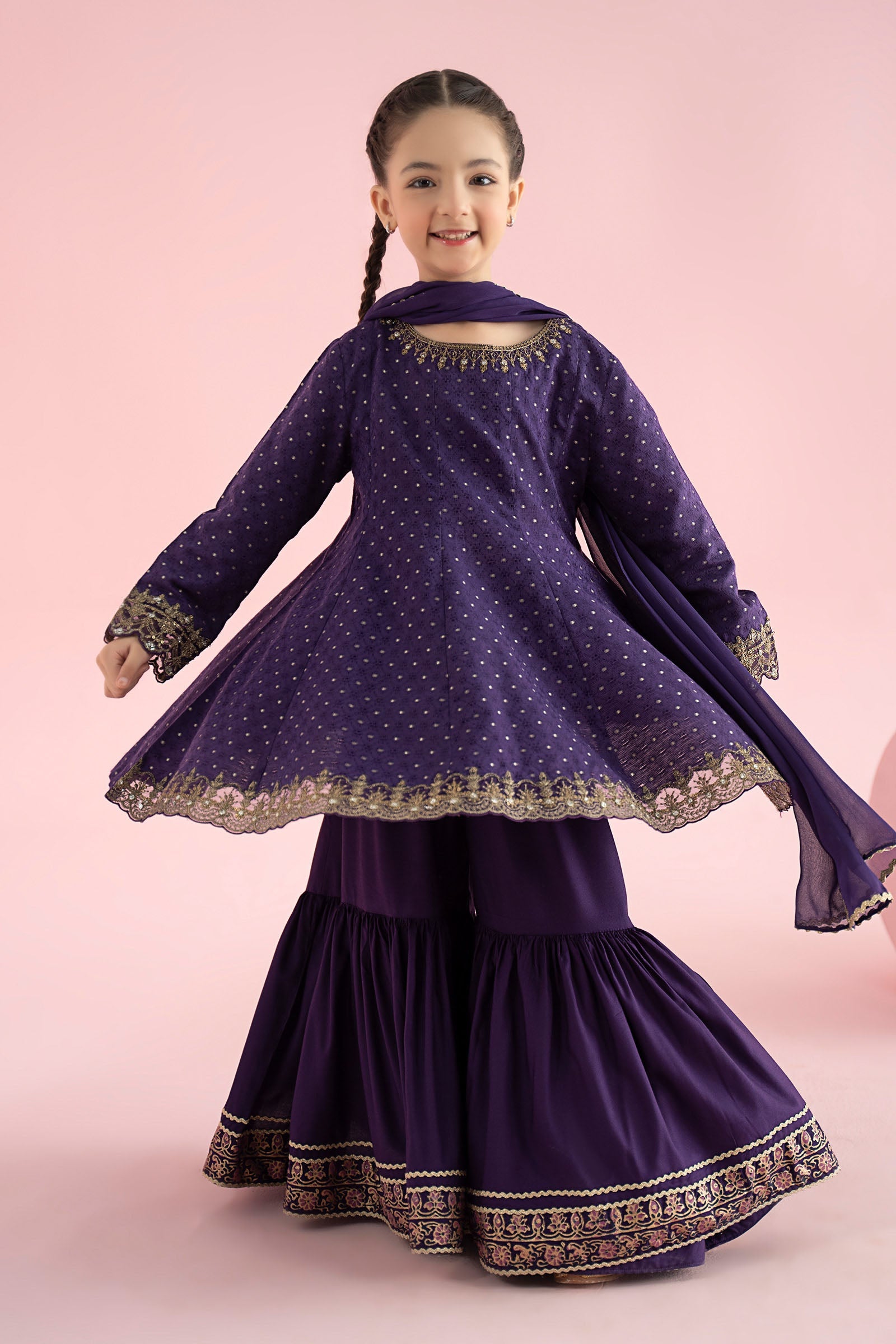 3 Piece Embroidered Filament Viscose Suit
