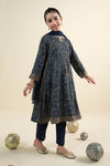 3 Piece Embroidered Raw Silk Suit